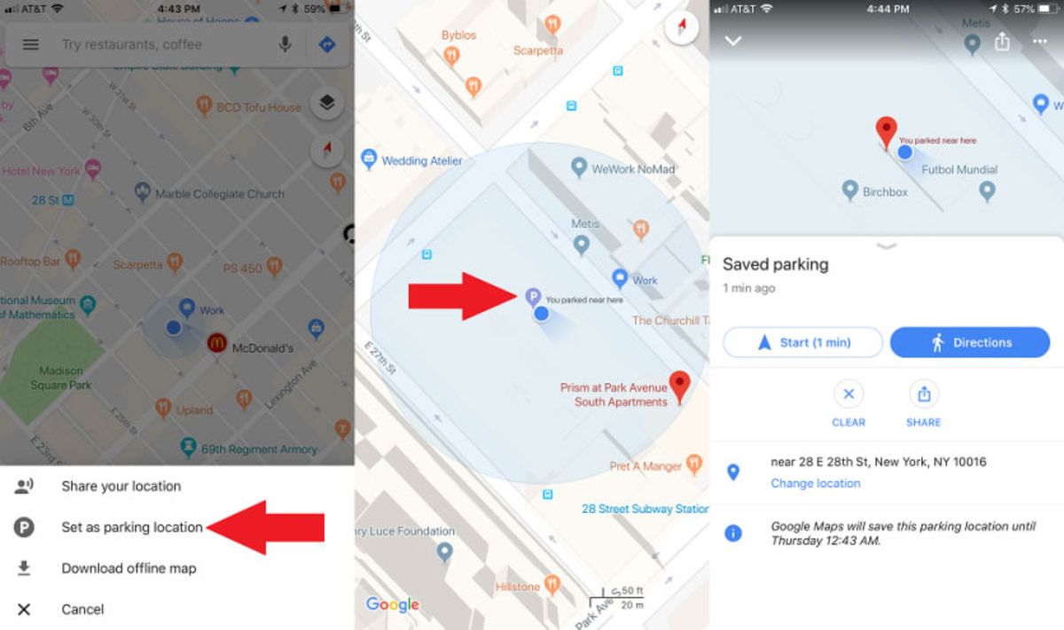 Find a parking place on Google Maps