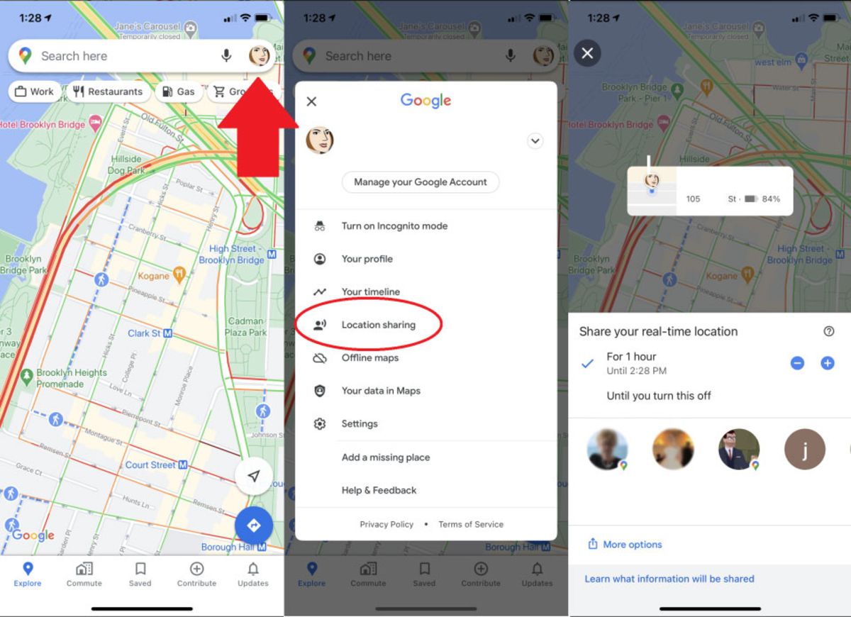 Share your location on Google Maps