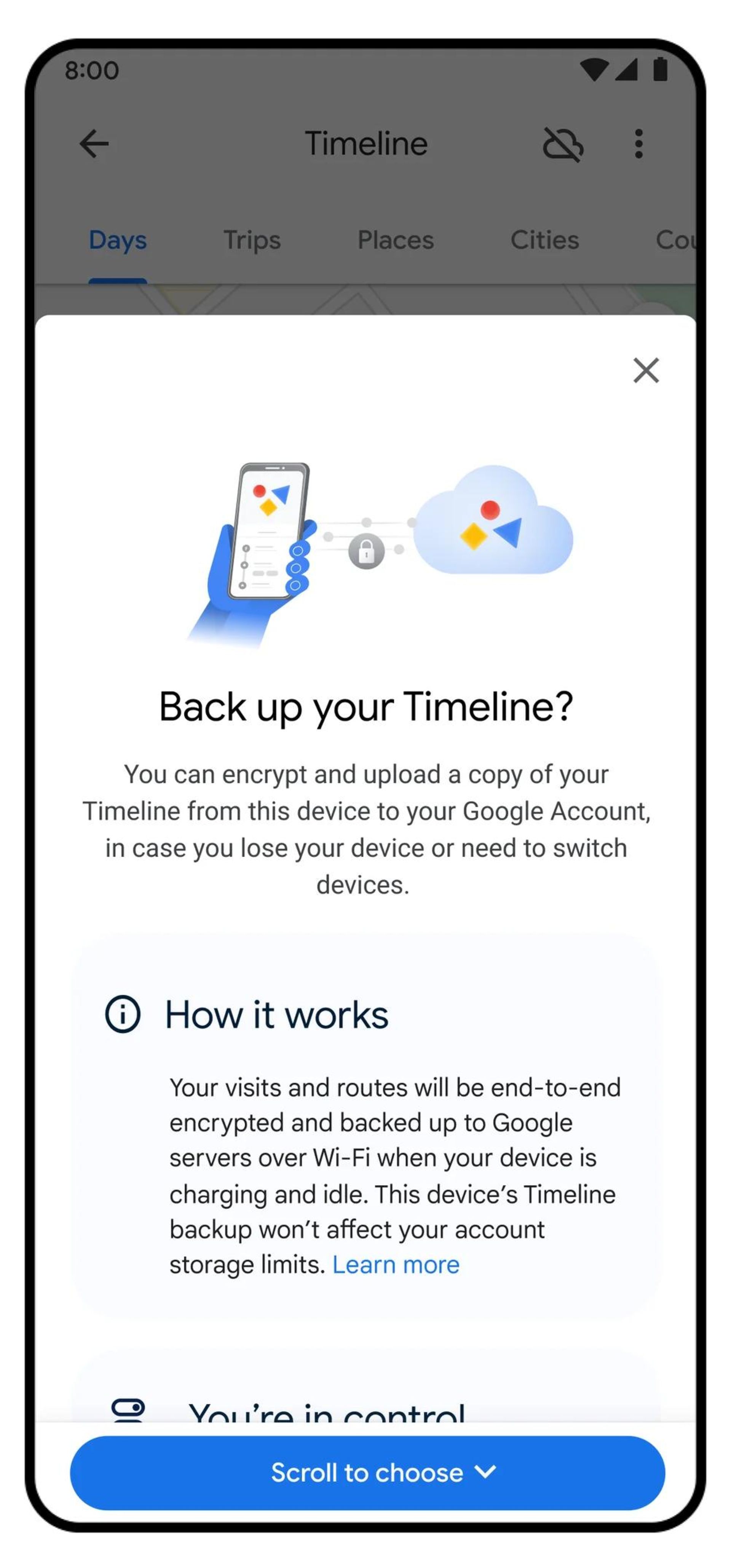تنظیمات ذخیره داده های موقعیت مکانی گوگل مپ روی دستگاه کاربر