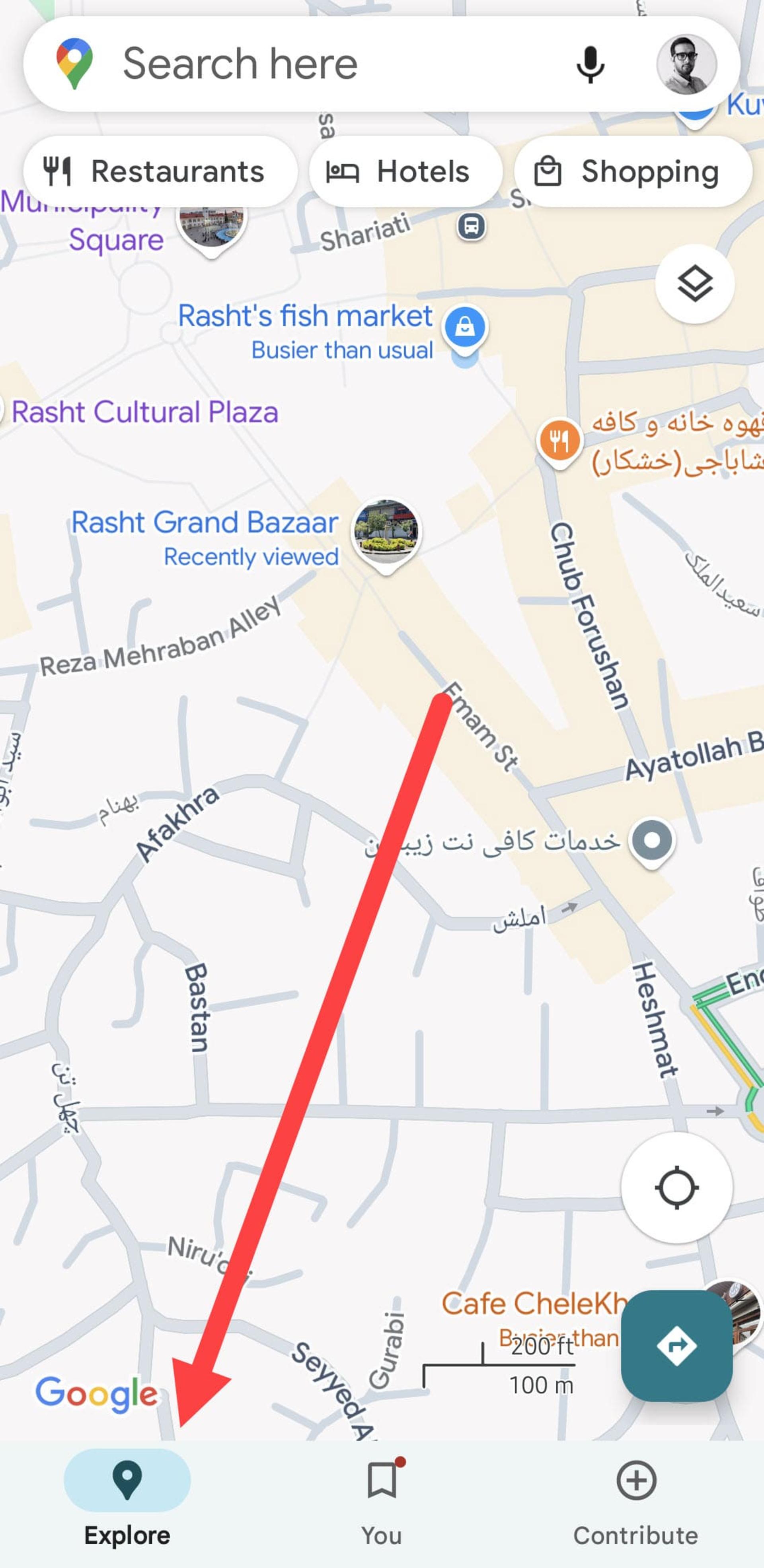 Explore در گوگل مپس
