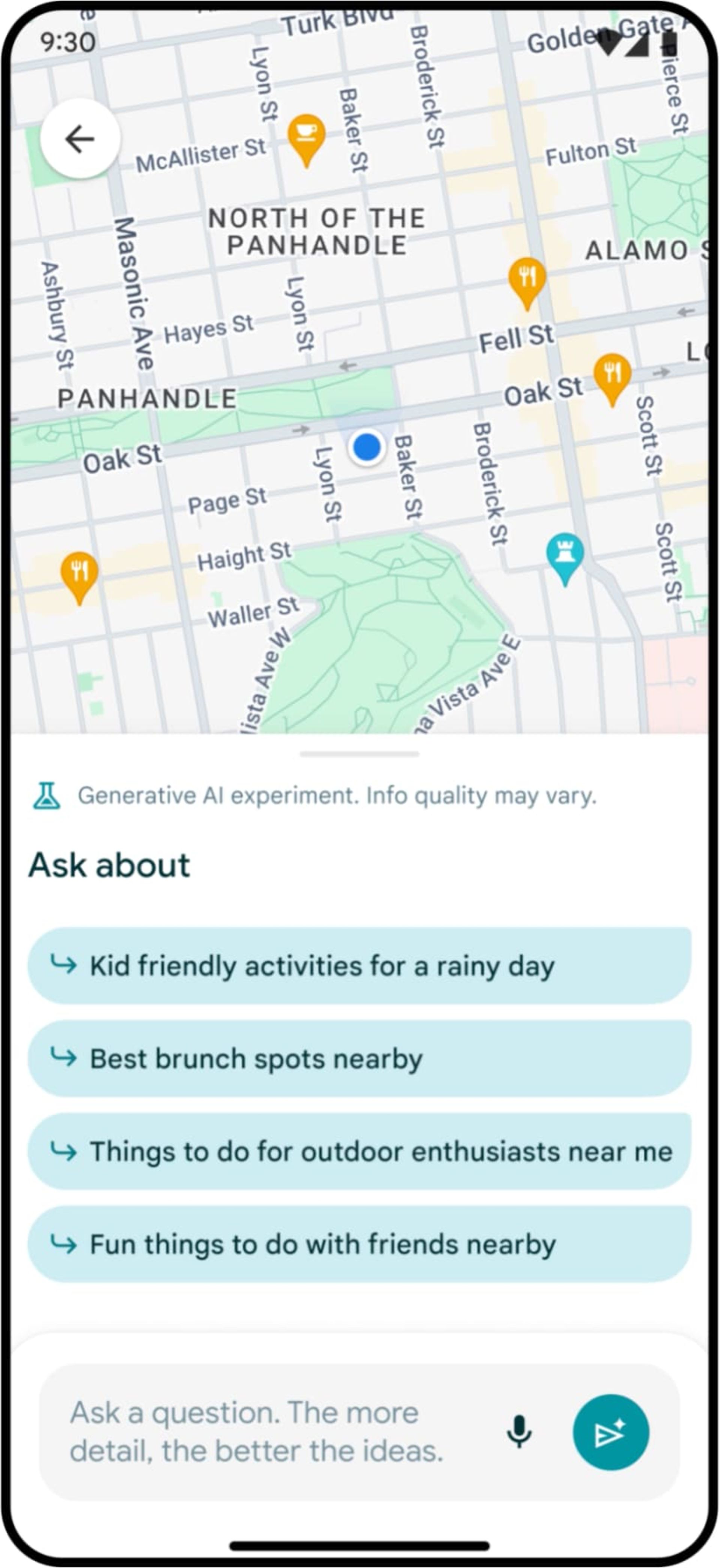 درخواست مکان‌های مناسب برای روز بارانی از گوگل مپ