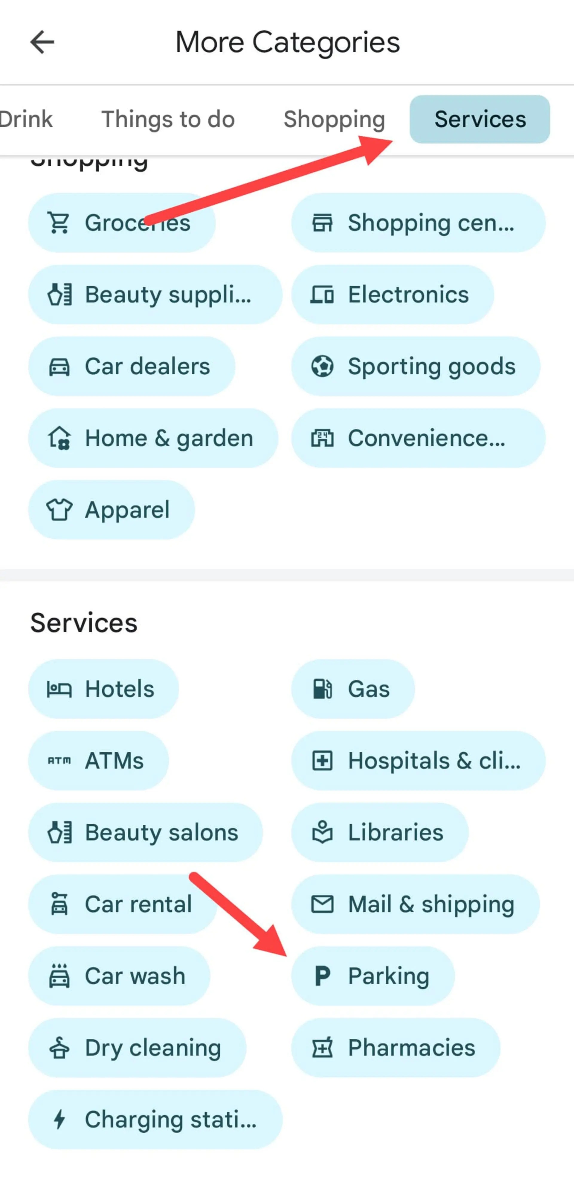 پارکینگ در گوگل مپس