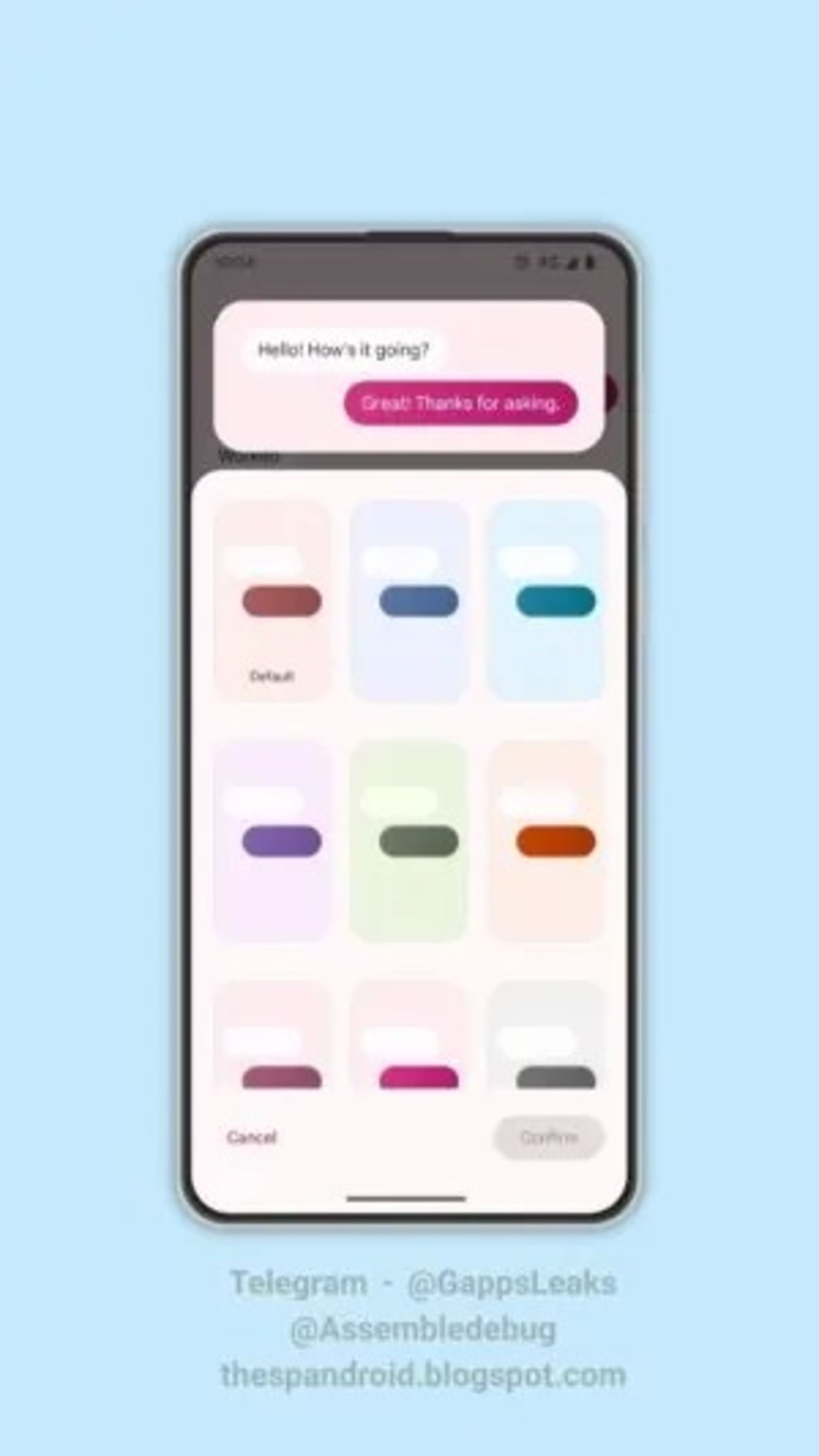رنگ‌بندی‌های مختلف Google Messages