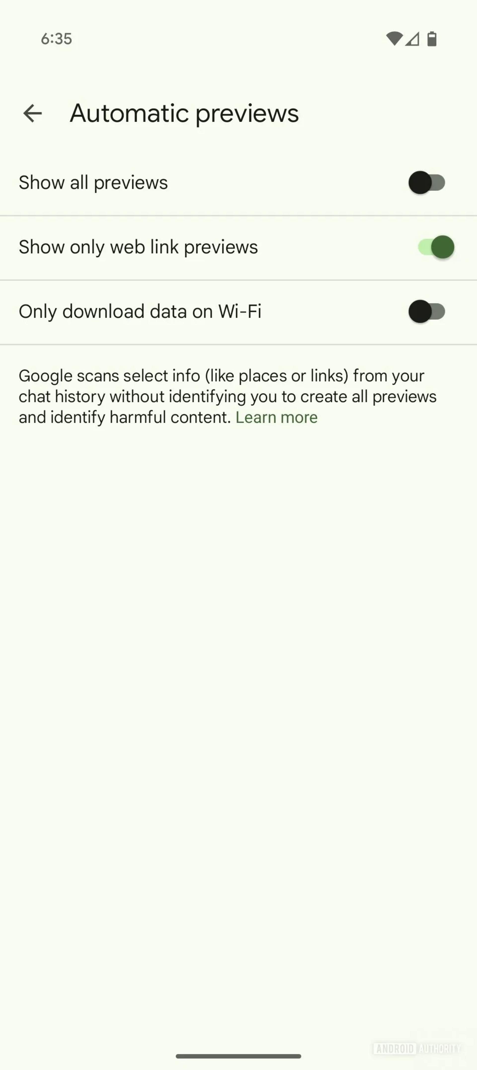 طراحی بخش Previews پیام‌رسان پیش‌فرض اندروید