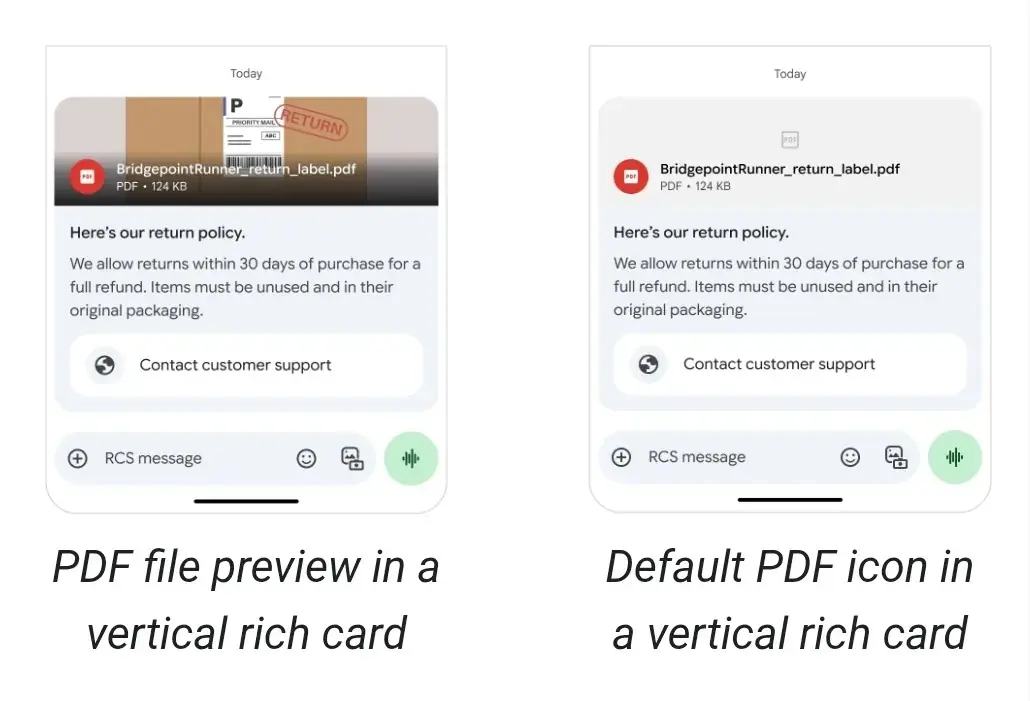 ارسال فایل PDF در پیام‌رسان پیش‌فرض اندروید
