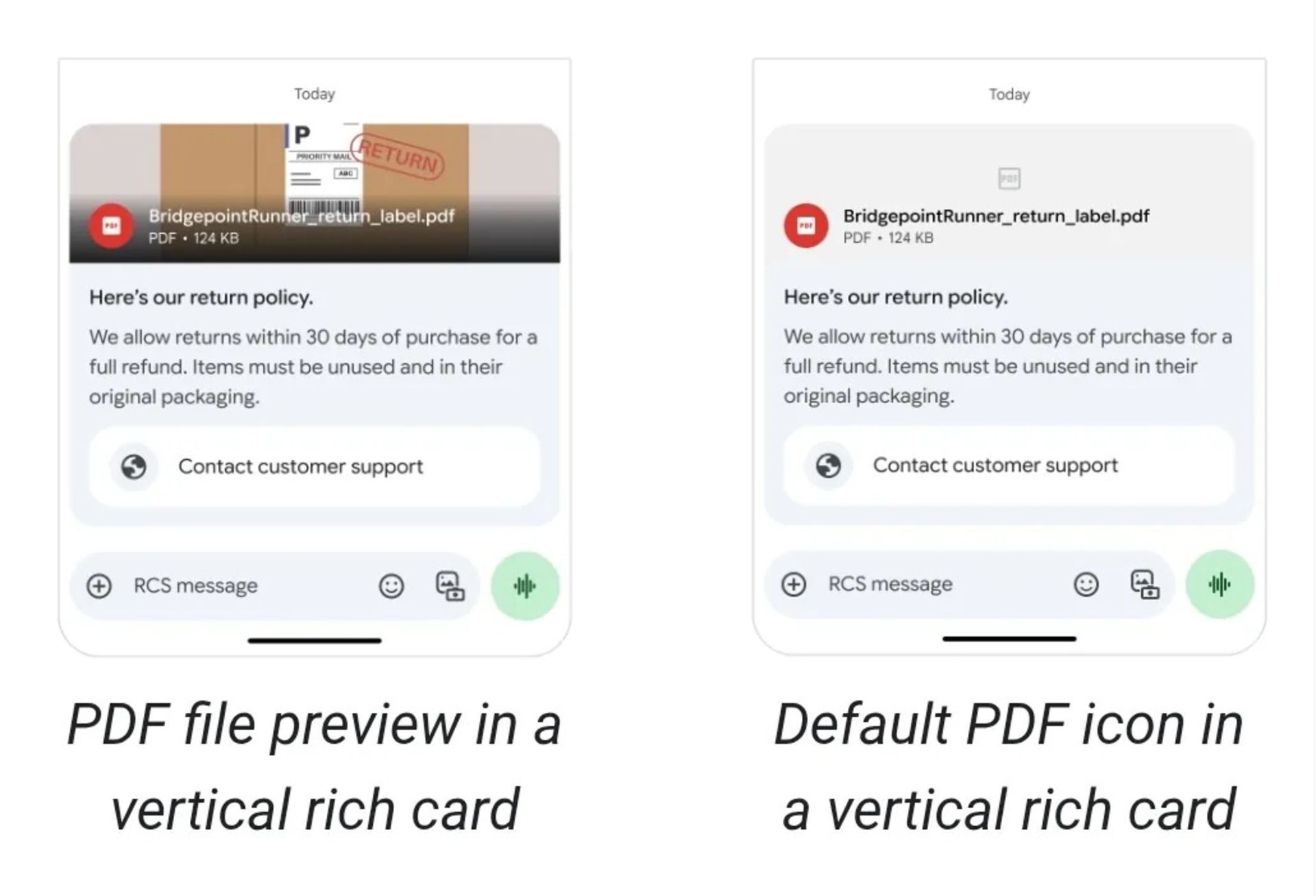 ارسال فایل PDF در پیام‌رسان پیش‌فرض اندروید