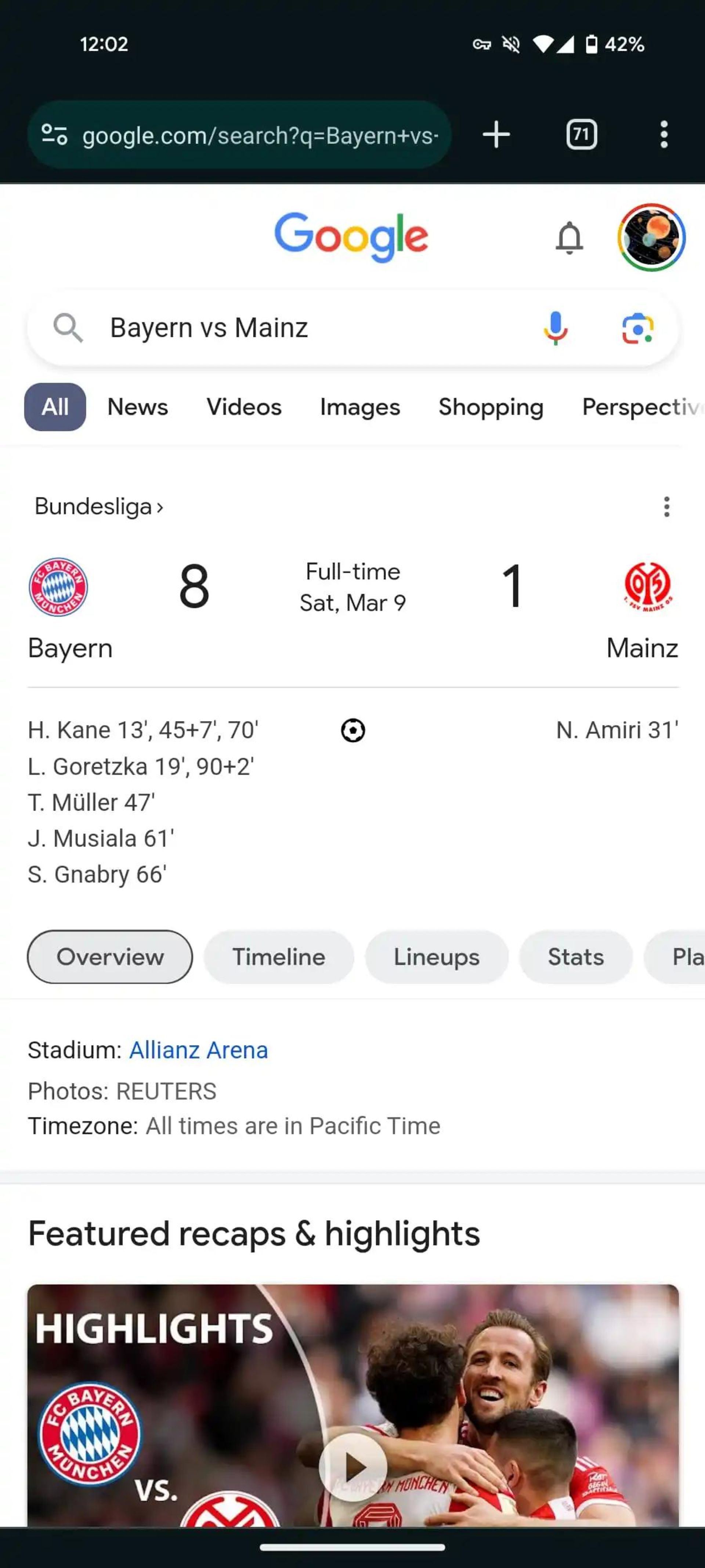 بخش مخصوص اعلان‌ها در نسخه تحت وب موبایلی گوگل