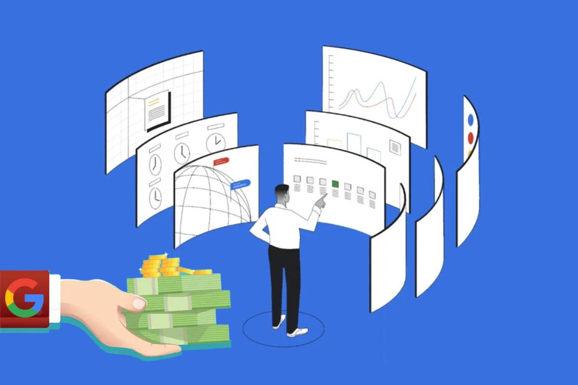 دست درحال پرداخت پول به ناشر محتوا