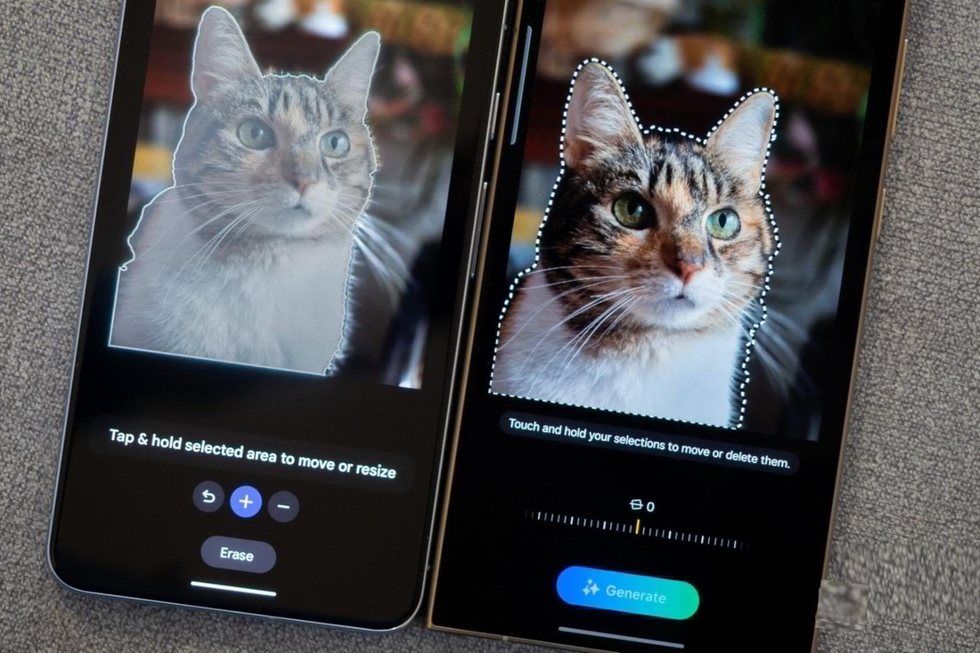 برنامه گوگل فوتوز درحال ویرایش عکس گربه با هوش مصنوعی
