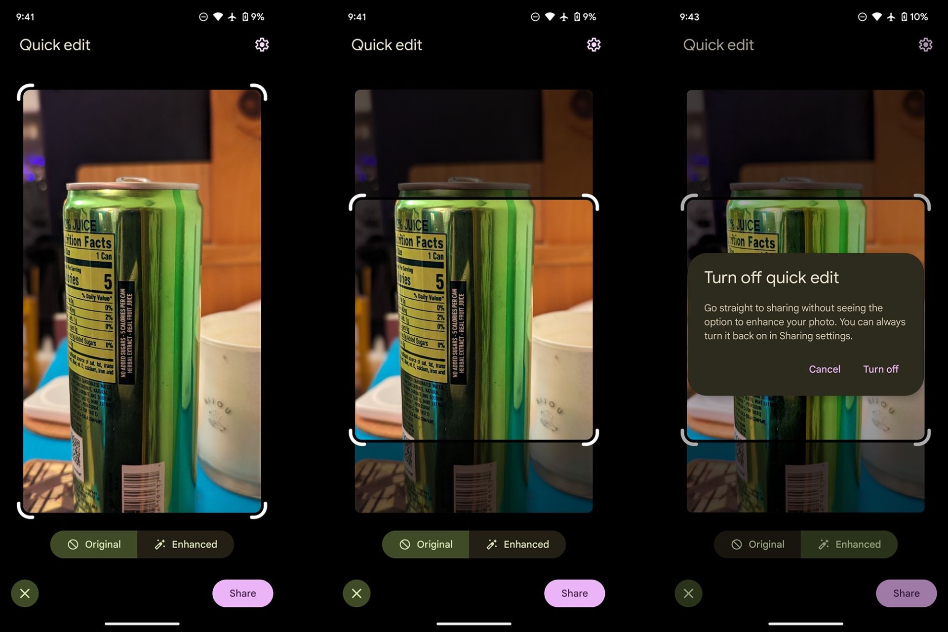 قابلیت Quick Edits در گوگل فوتوز