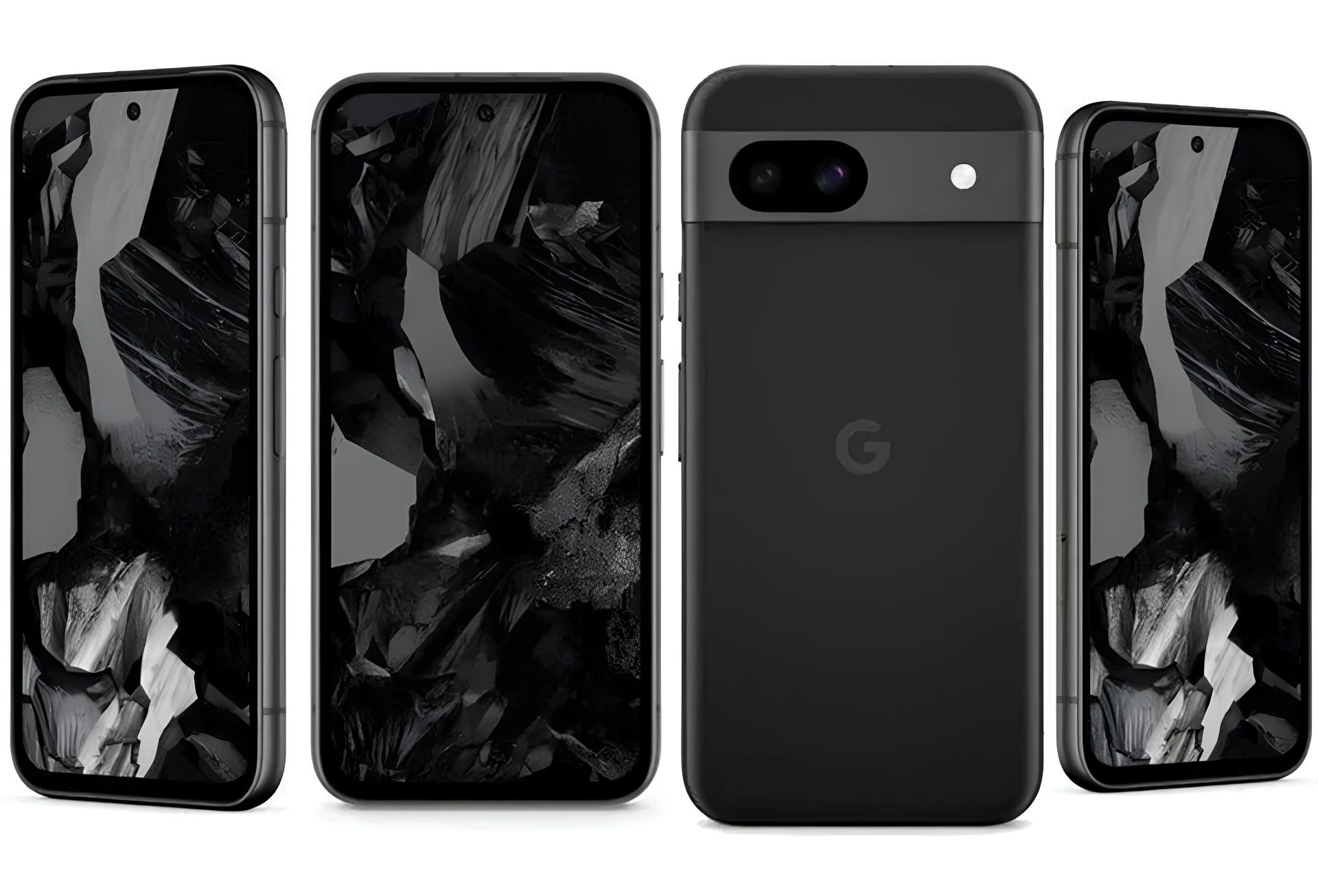 رندر فاش‌شده از پنل پشتی و جلویی گوشی پیکسل 8a گوگل رنگ مشکی