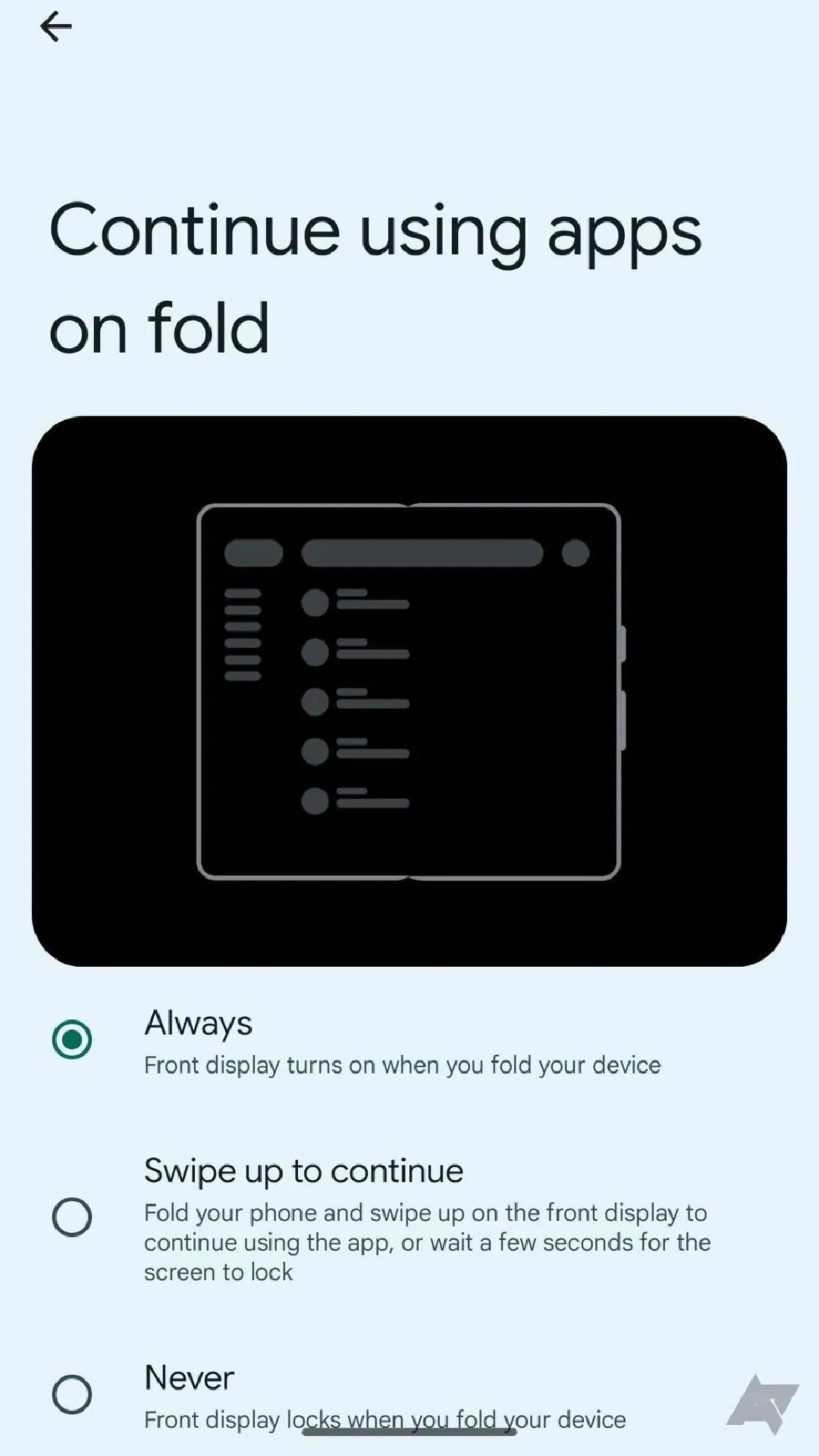 گزینه‌های انتقال اپلیکیشن‌ها به نمایشگر جلویی گوشی پیکسل فولد گوگل