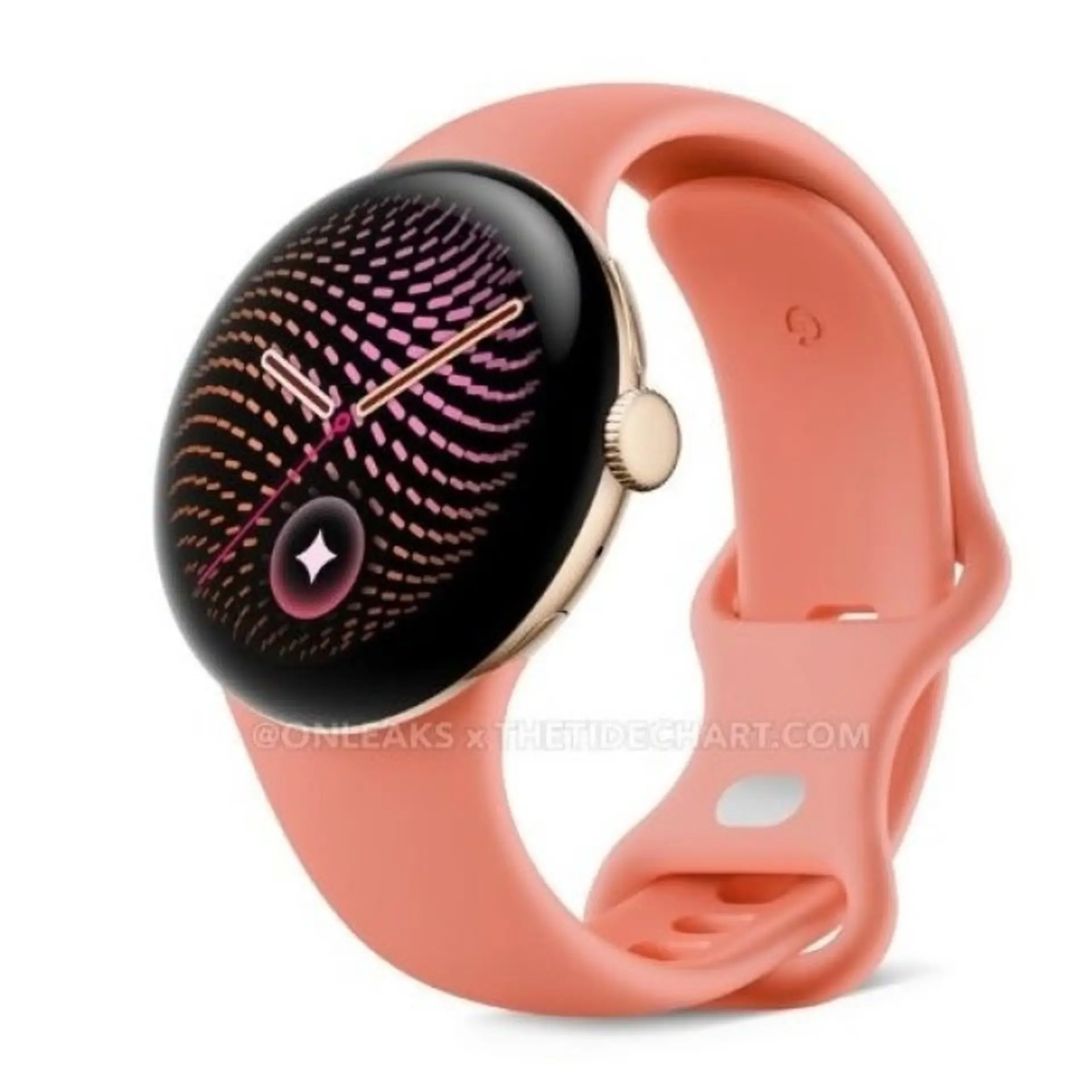 ساعت هوشمند پیکسل واچ ۵ (Pixel Watch 5) با بند صورتی