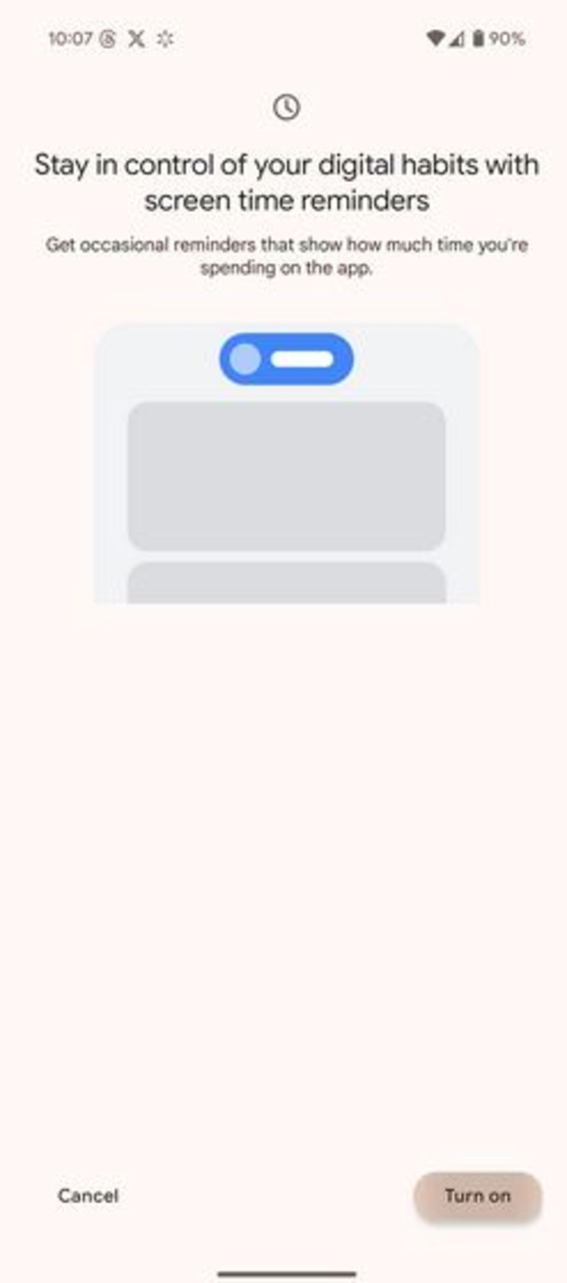 قابلیت screen time reminders