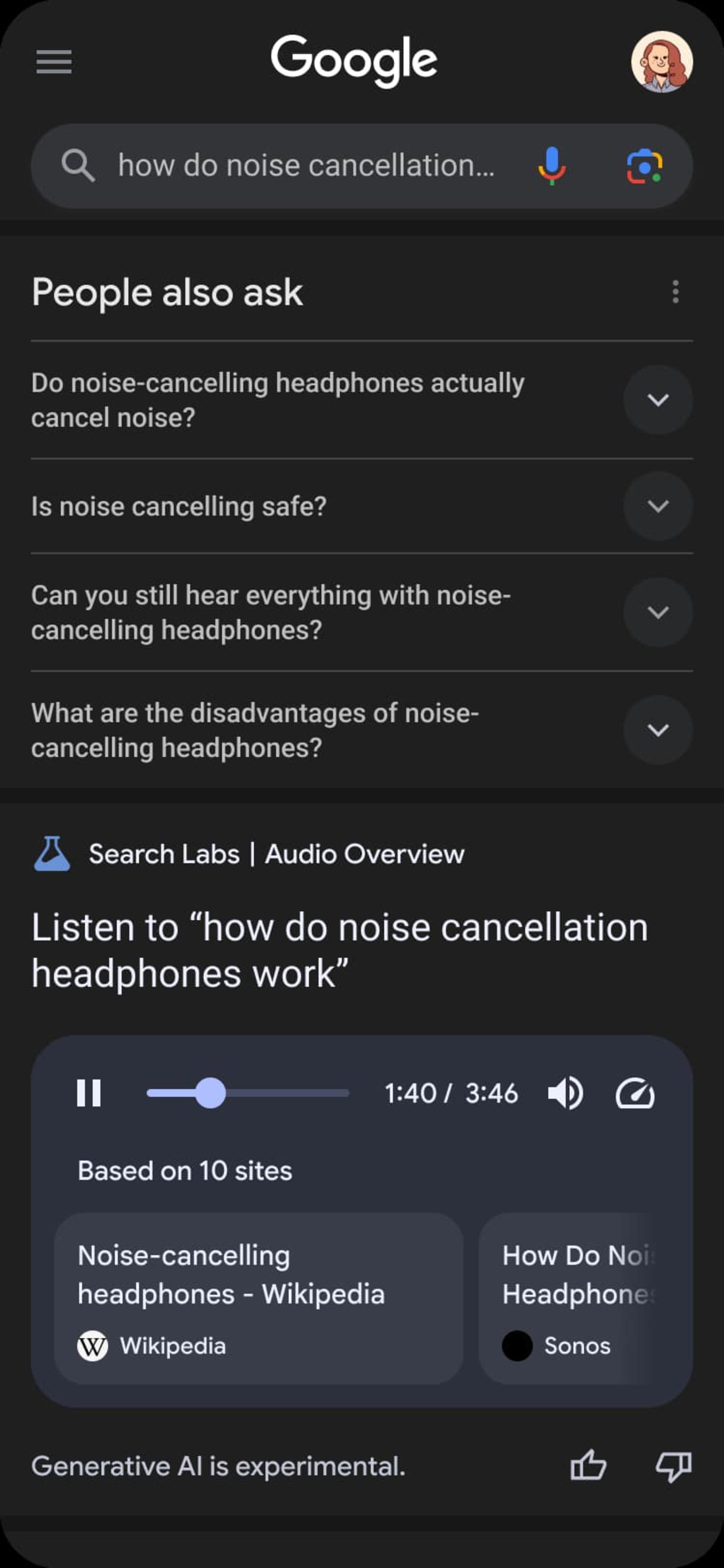 قابلیت Audio Overviews گوگل