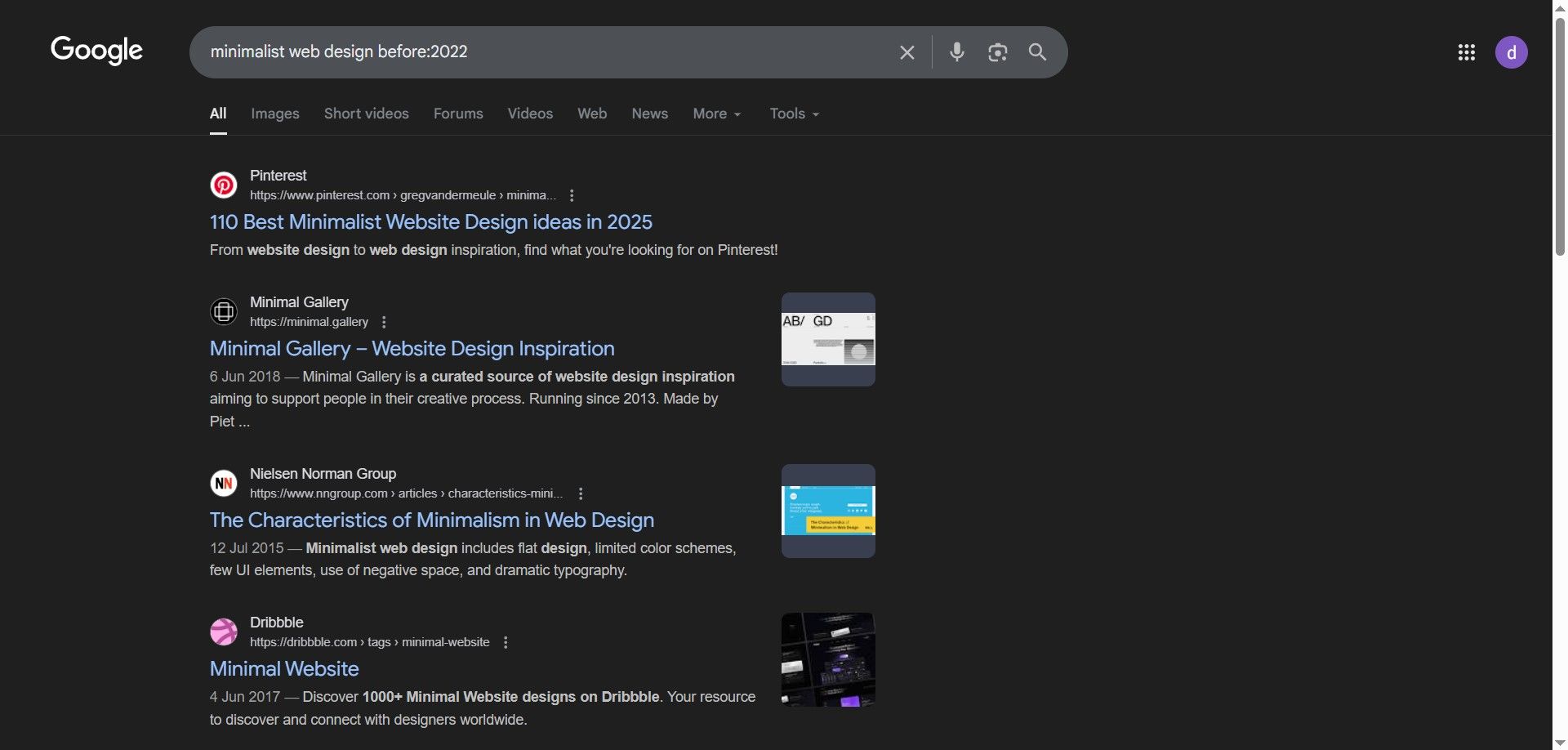 نتایج جست‌وجو گوگل