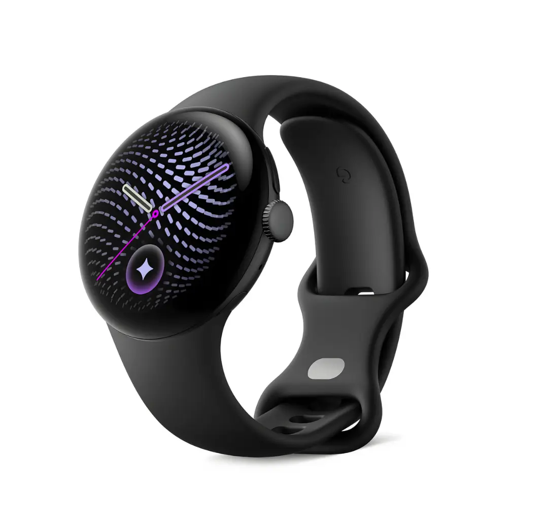 ساعت هوشمند گوگل (Google Smartwatch) با صفحه نمایش دیجیتال و بند سیلیکونی مشکی