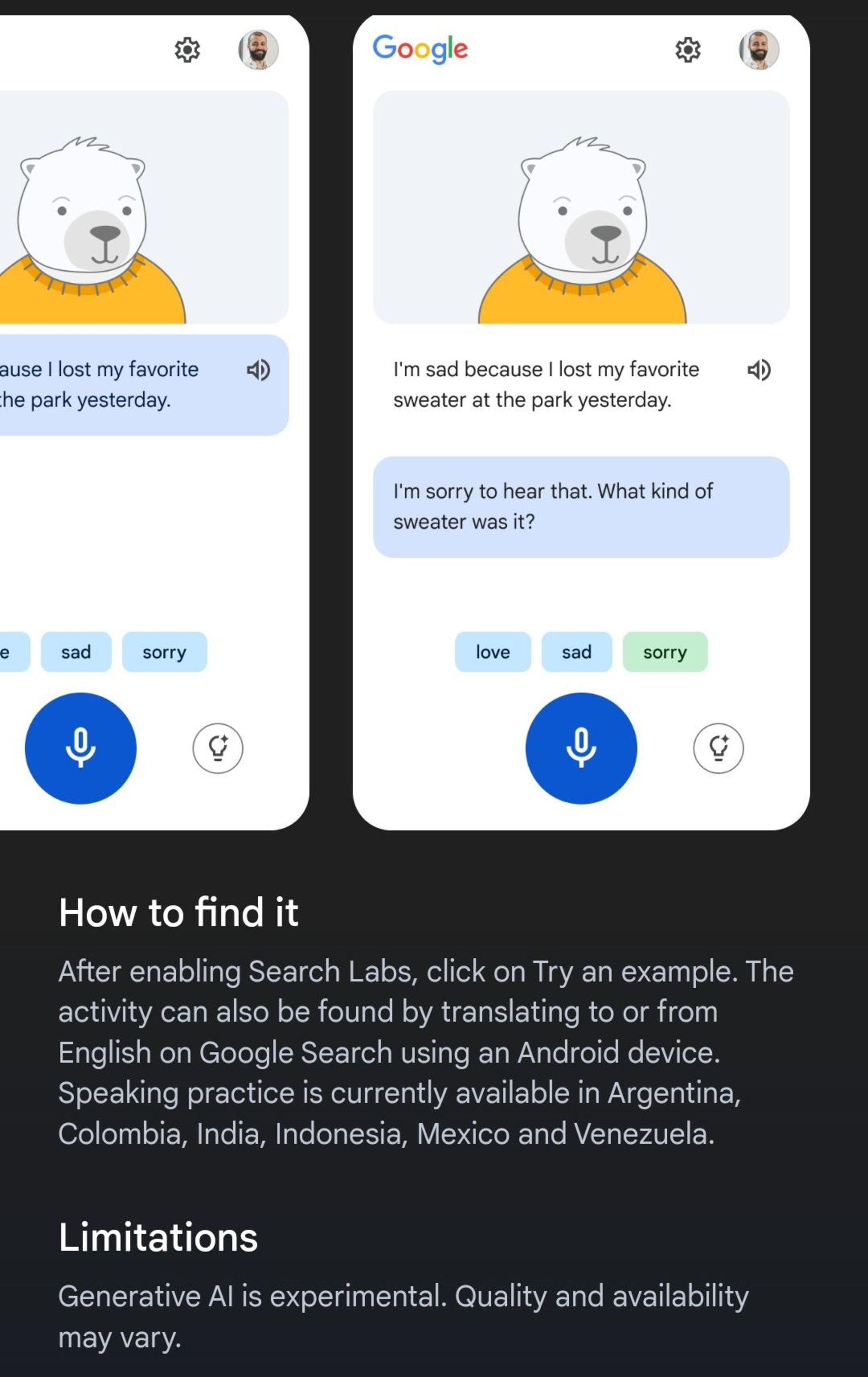 ابزار آموزش مکالمه انگلیسی گوگل