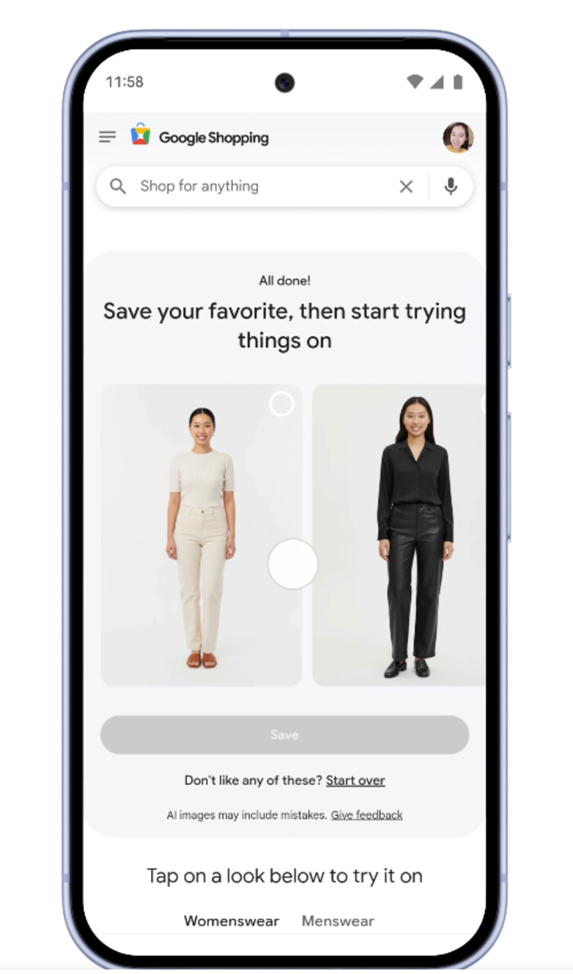پرو مجازی لباس با هوش مصنوعی گوگل