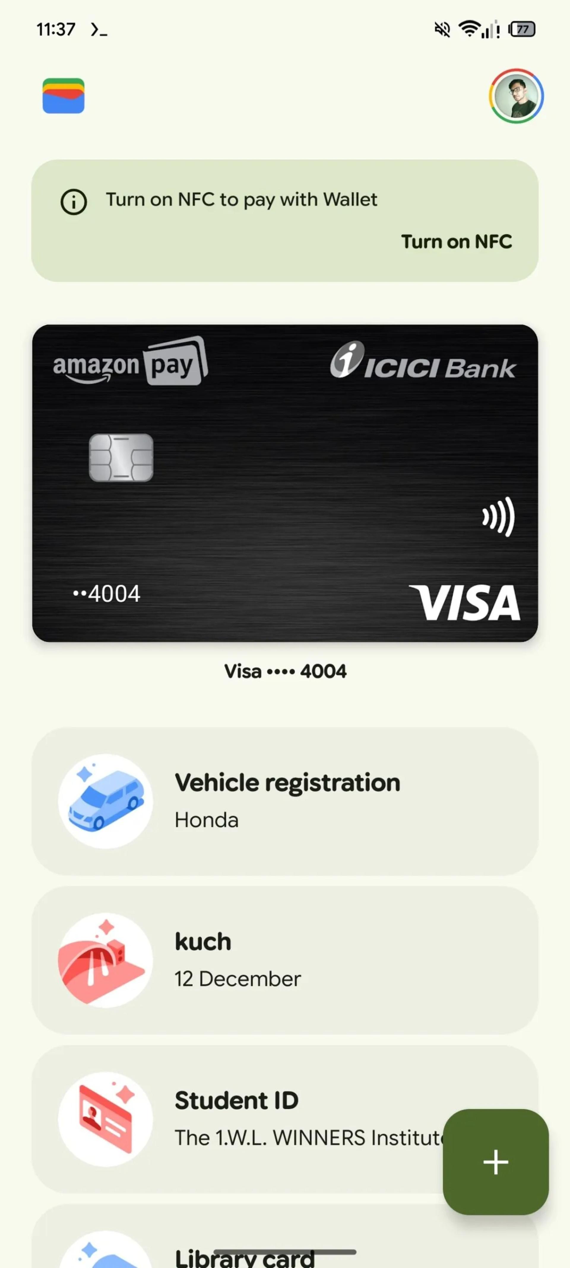 صفحه‌ی اصلی اپلیکیشن گوگل ولت
