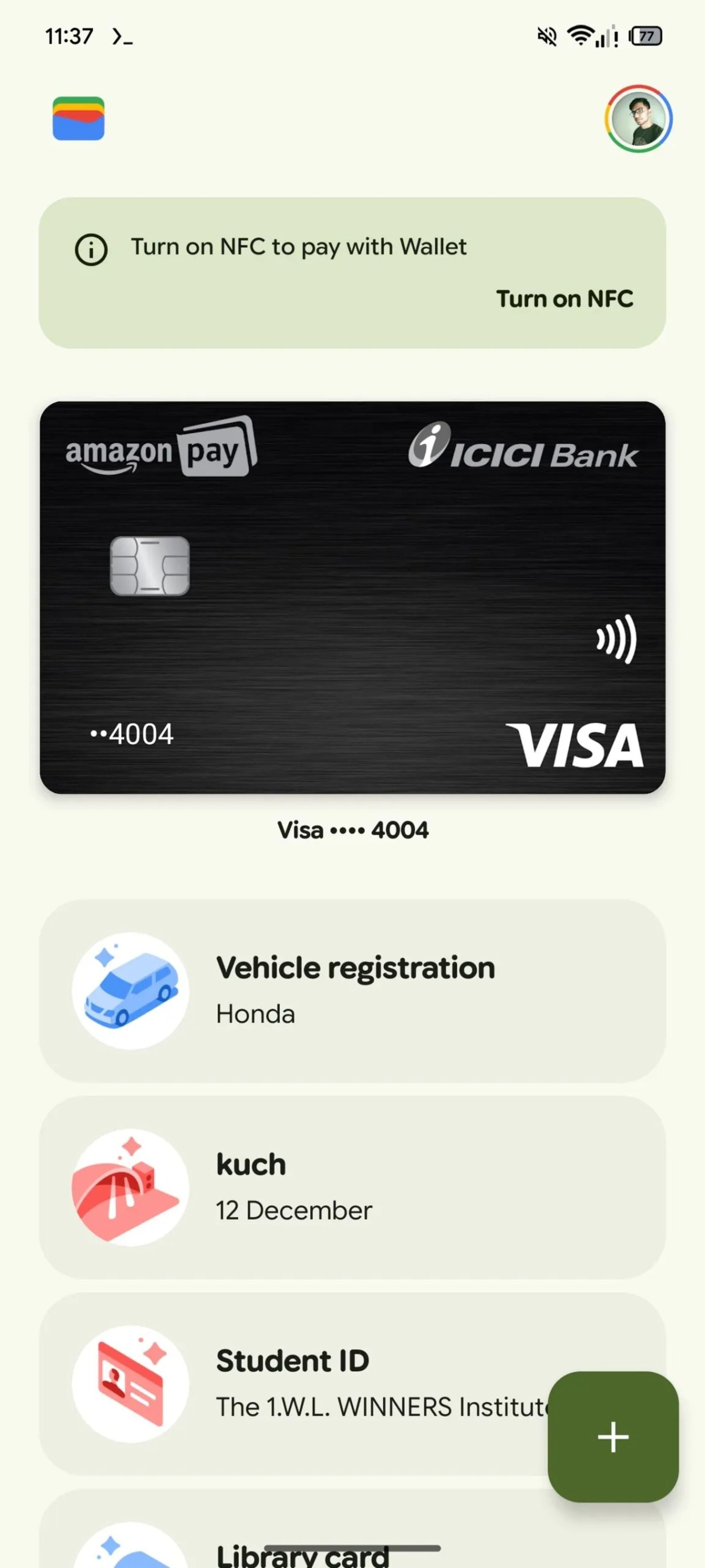 صفحه‌ی اصلی اپلیکیشن گوگل ولت
