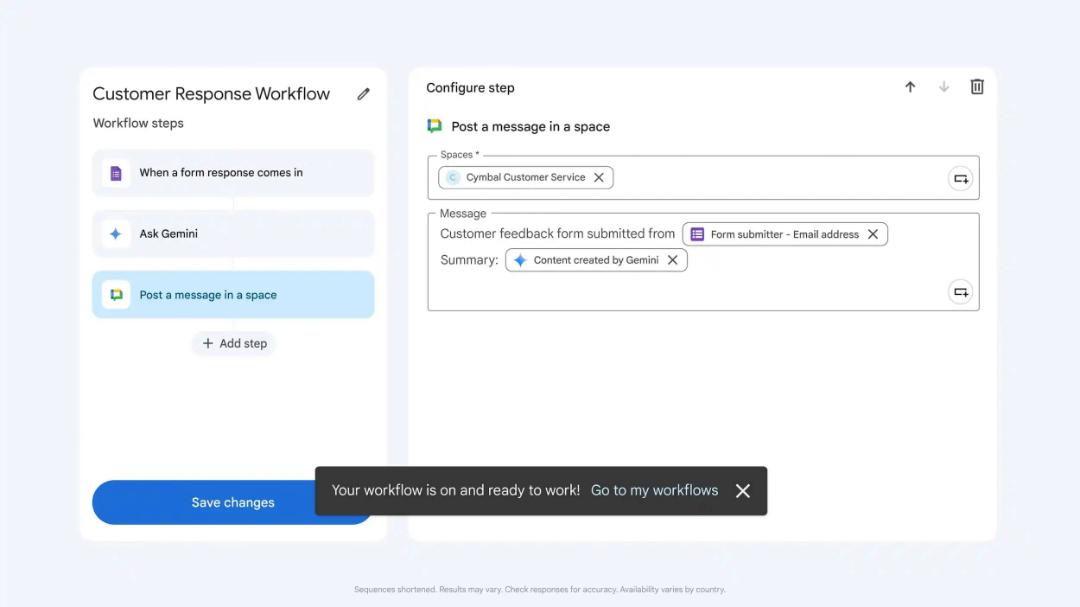هوش مصنوعی گوگل Workspace Flows