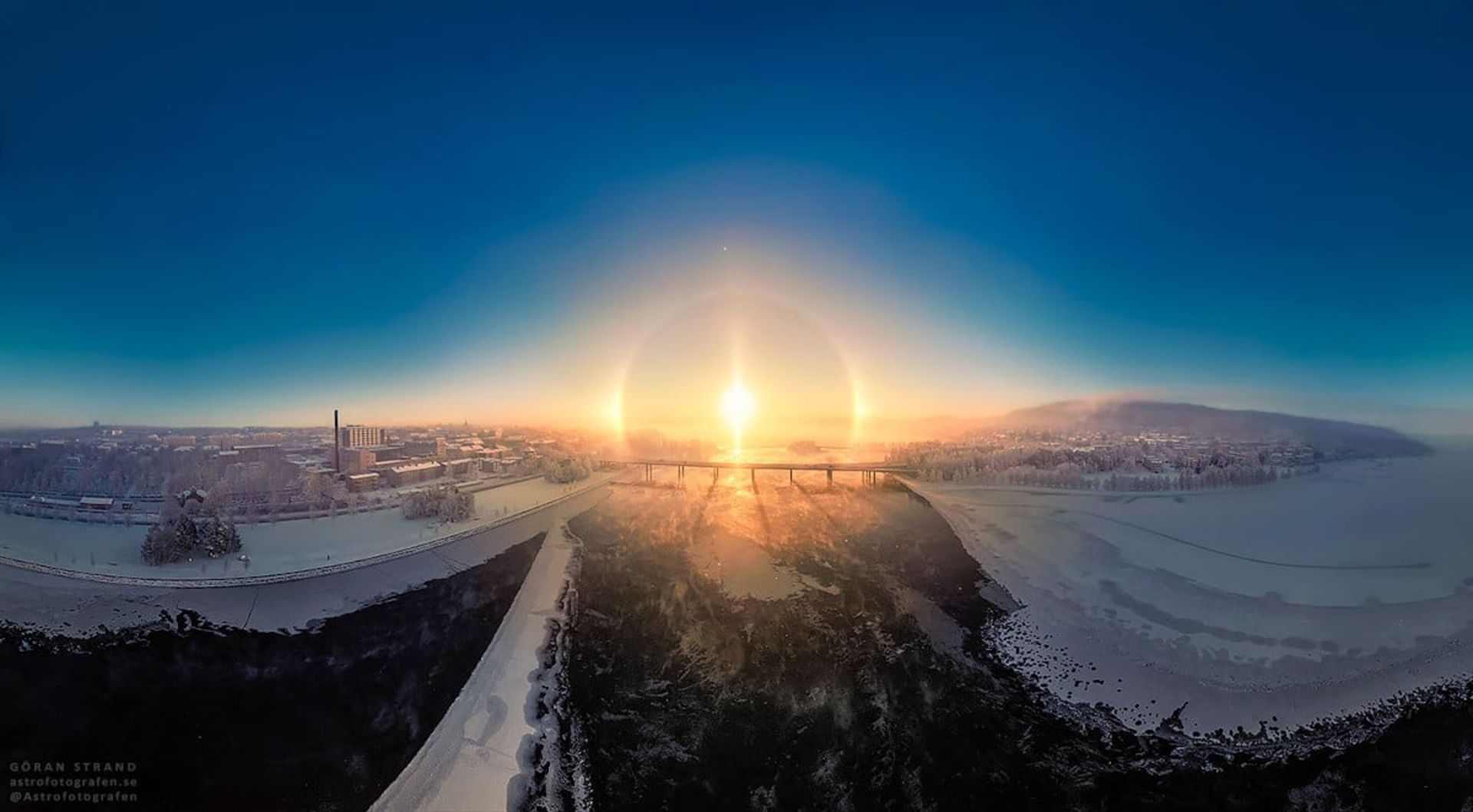 هاله خورشیدی در مدار شمالگان - برف سوئد