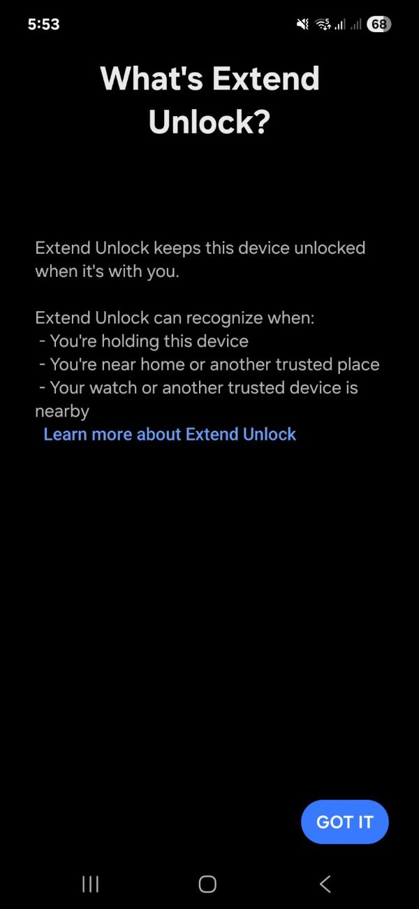 توضیحات قابلیت Extend lock در اندروید