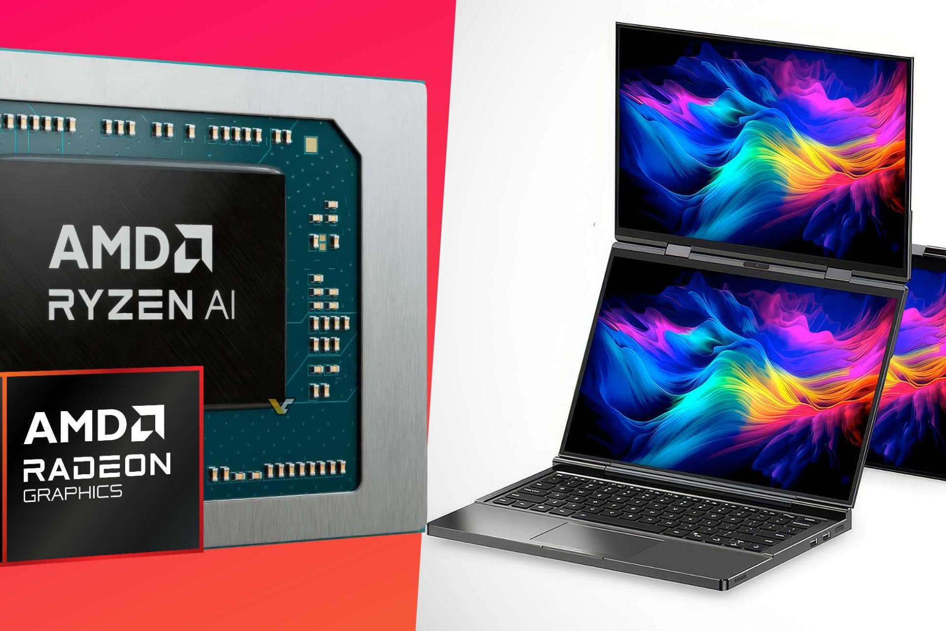 لپ تاپ gpd با دو نمایشگر در کنار تراشه AMD رایزن ai