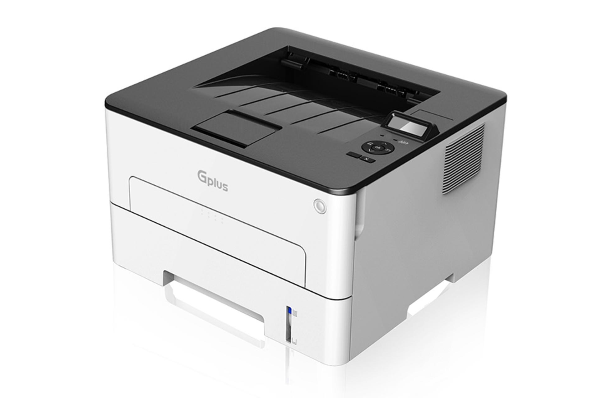 پرینتر جی پلاس Gplus GP-G123DN نمای جلو و راست
