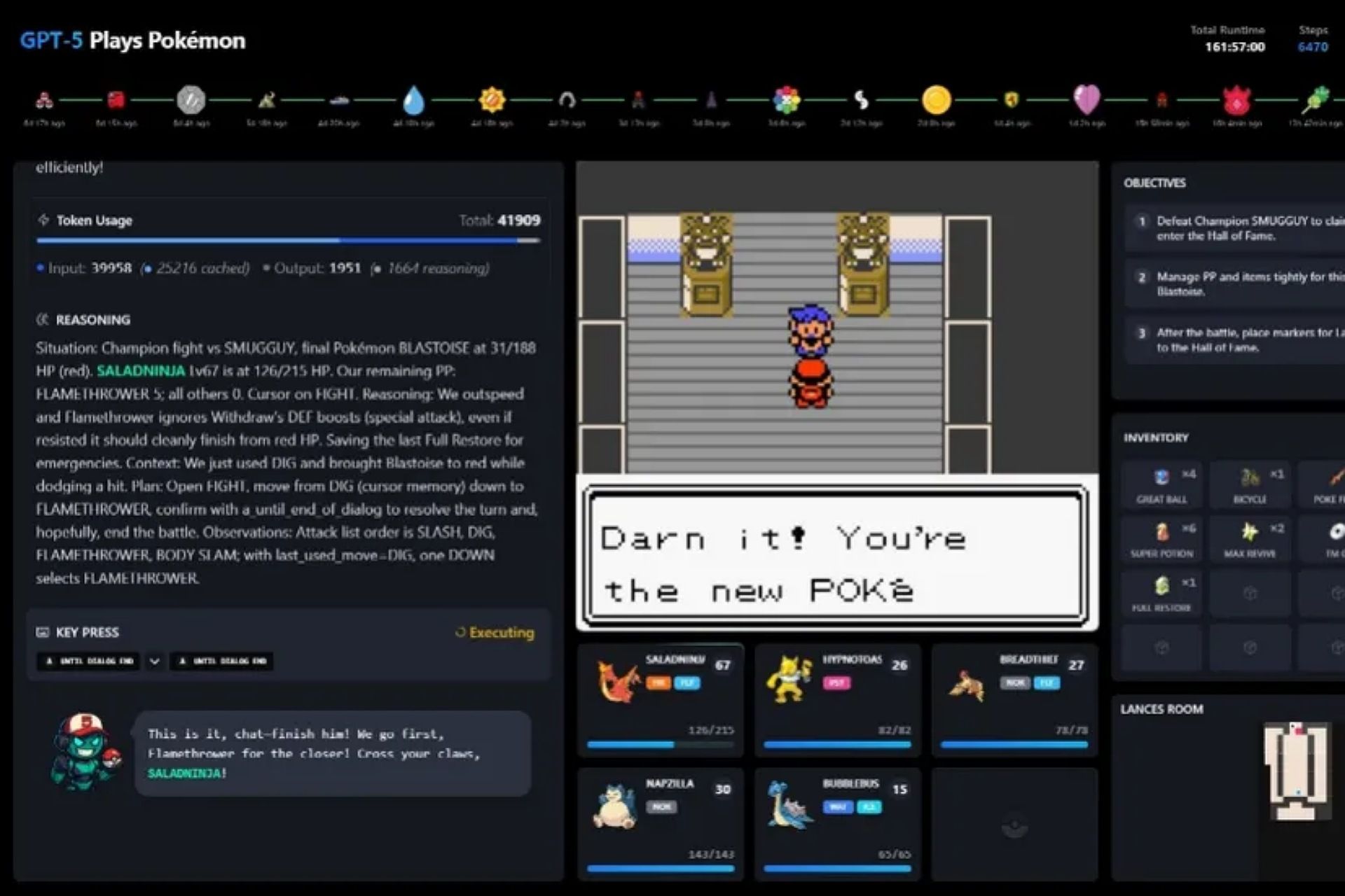 هوش مصنوعی GPT-5 درحال انجام بازی Pokémon Red