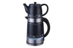 نمای کلی چای ساز گرند GR-3090 با نمایش قوری و کتری
