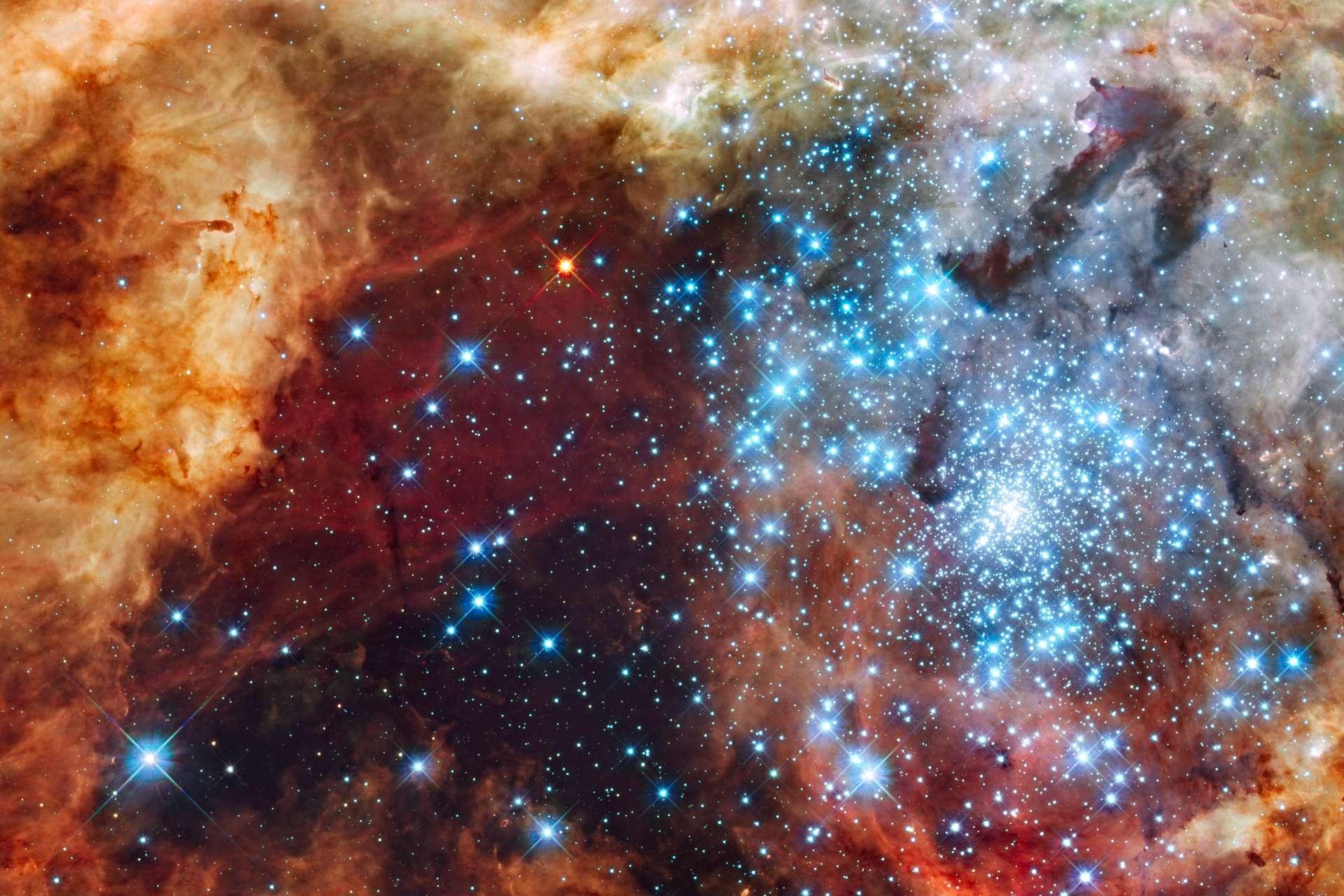 خوشه ستاره‌ای R136 شامل برخی از بزرگترین ستاره‌هایی که می‌شناسیم.