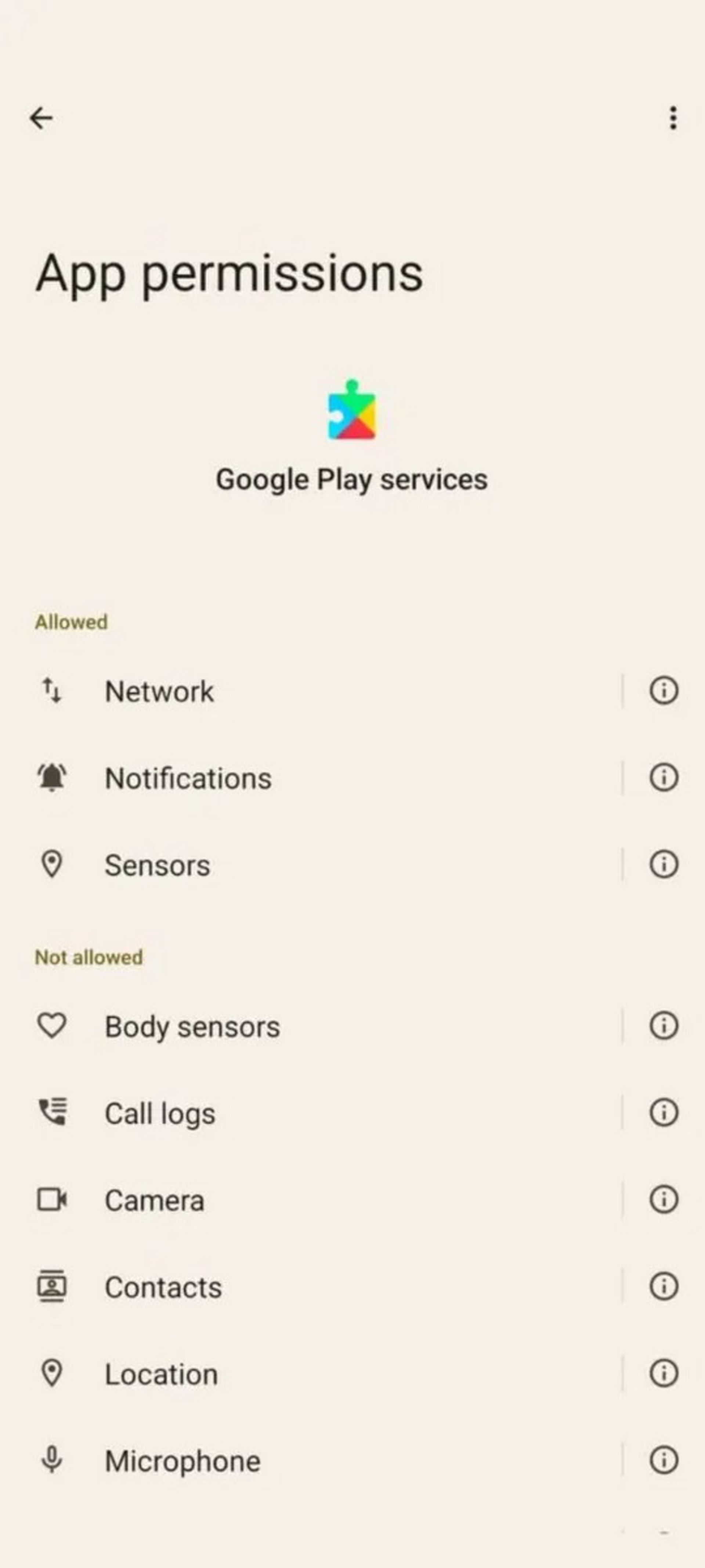 غیر فعال کردن مجوز برنامه‌ها در GrapheneOS