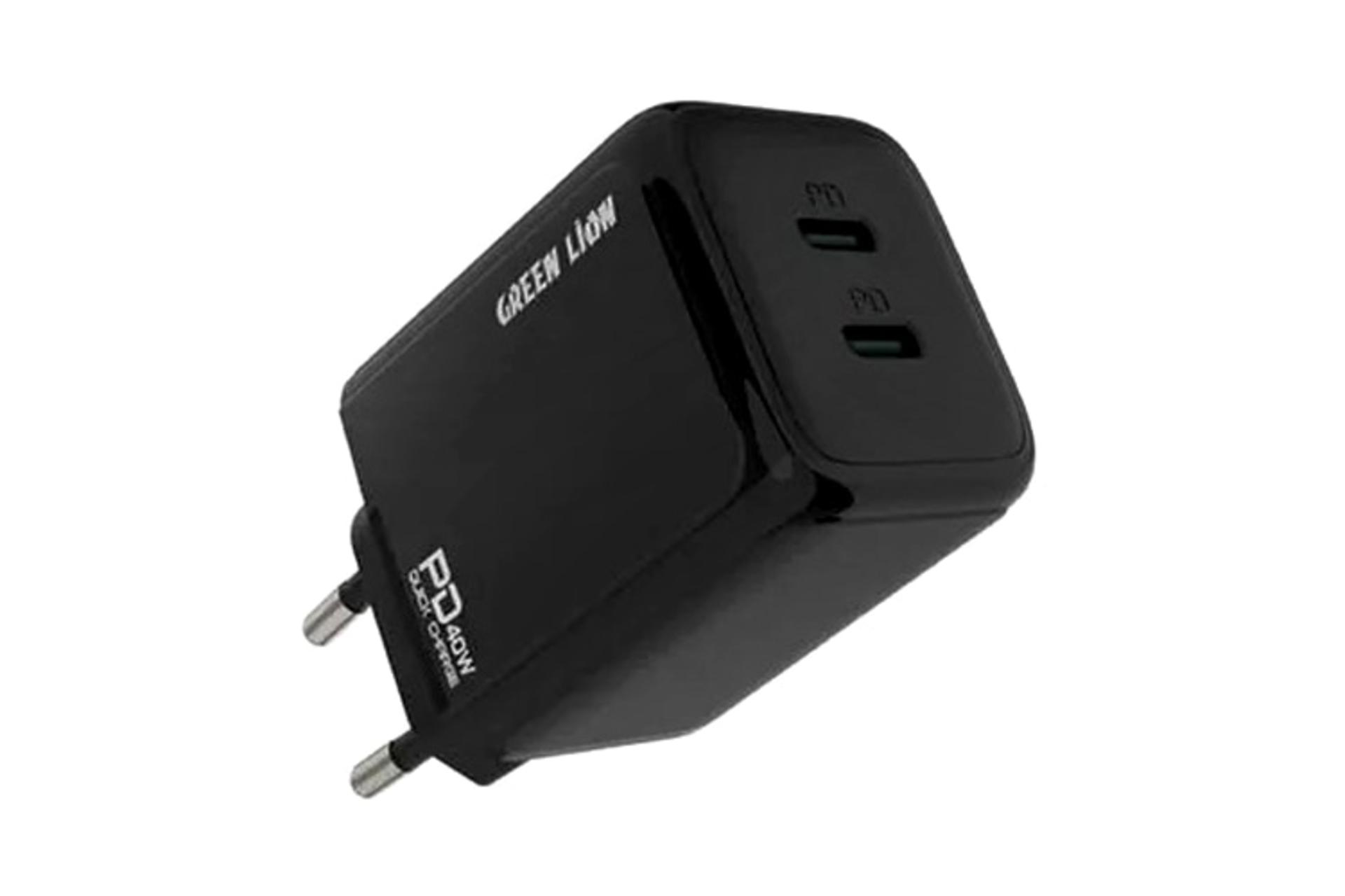 شارژر گرین لاین Green Lion 40W Dual PD از نمای کناری