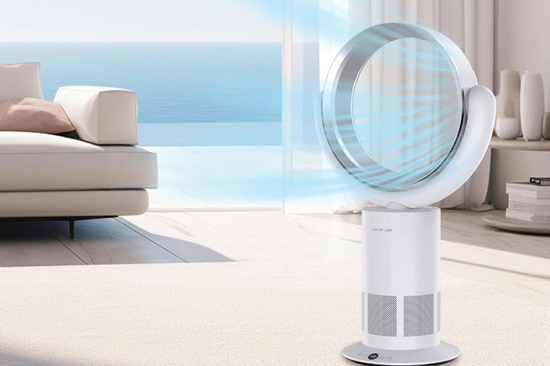 پنکه رومیزی گرین لاین Green Lion Air Ring Cooler Electric Bladeless Fan رنگ سفید