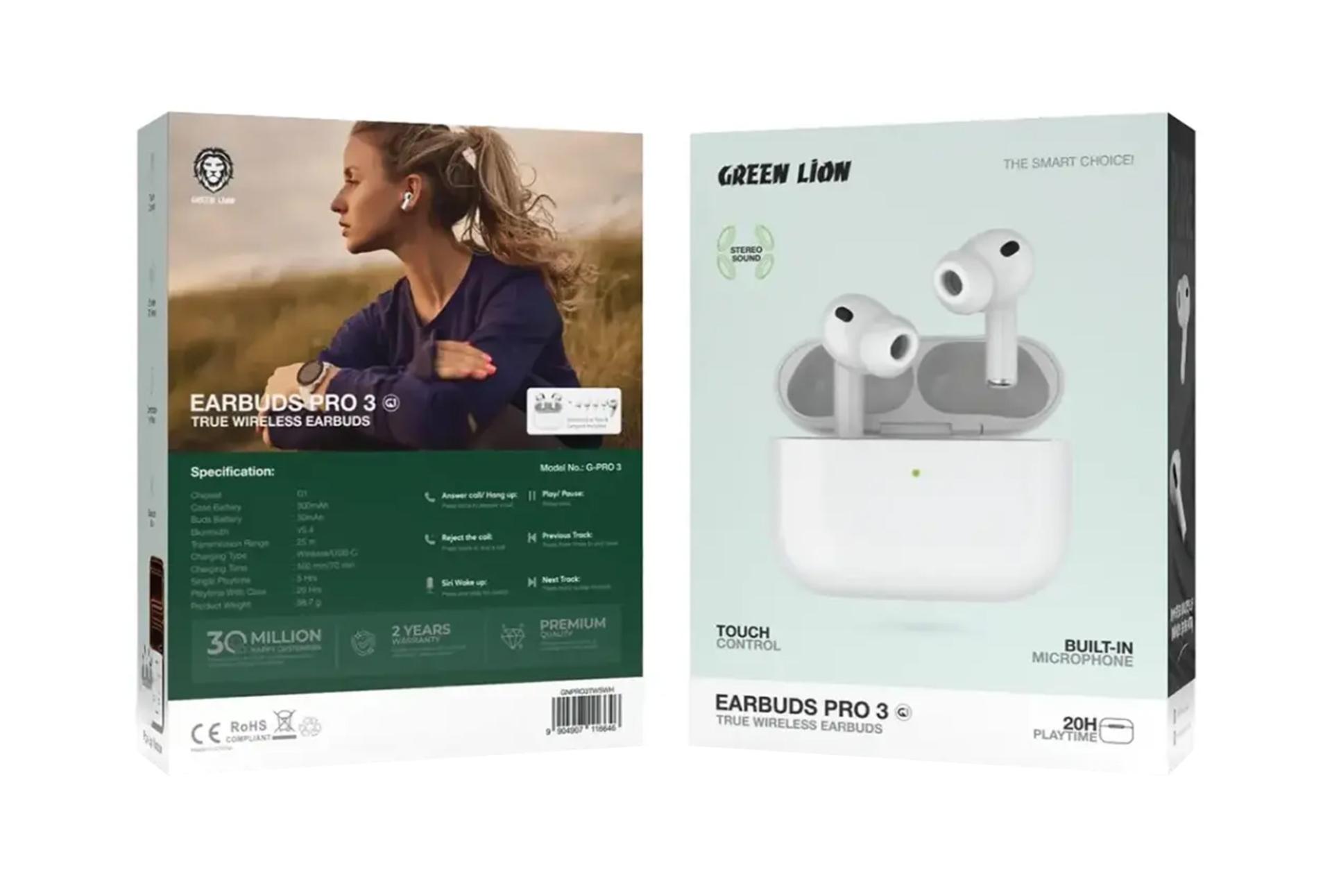 جعبه ایرباد بی سیم گرین لاین Green Lion Earbuds Pro 3 G1