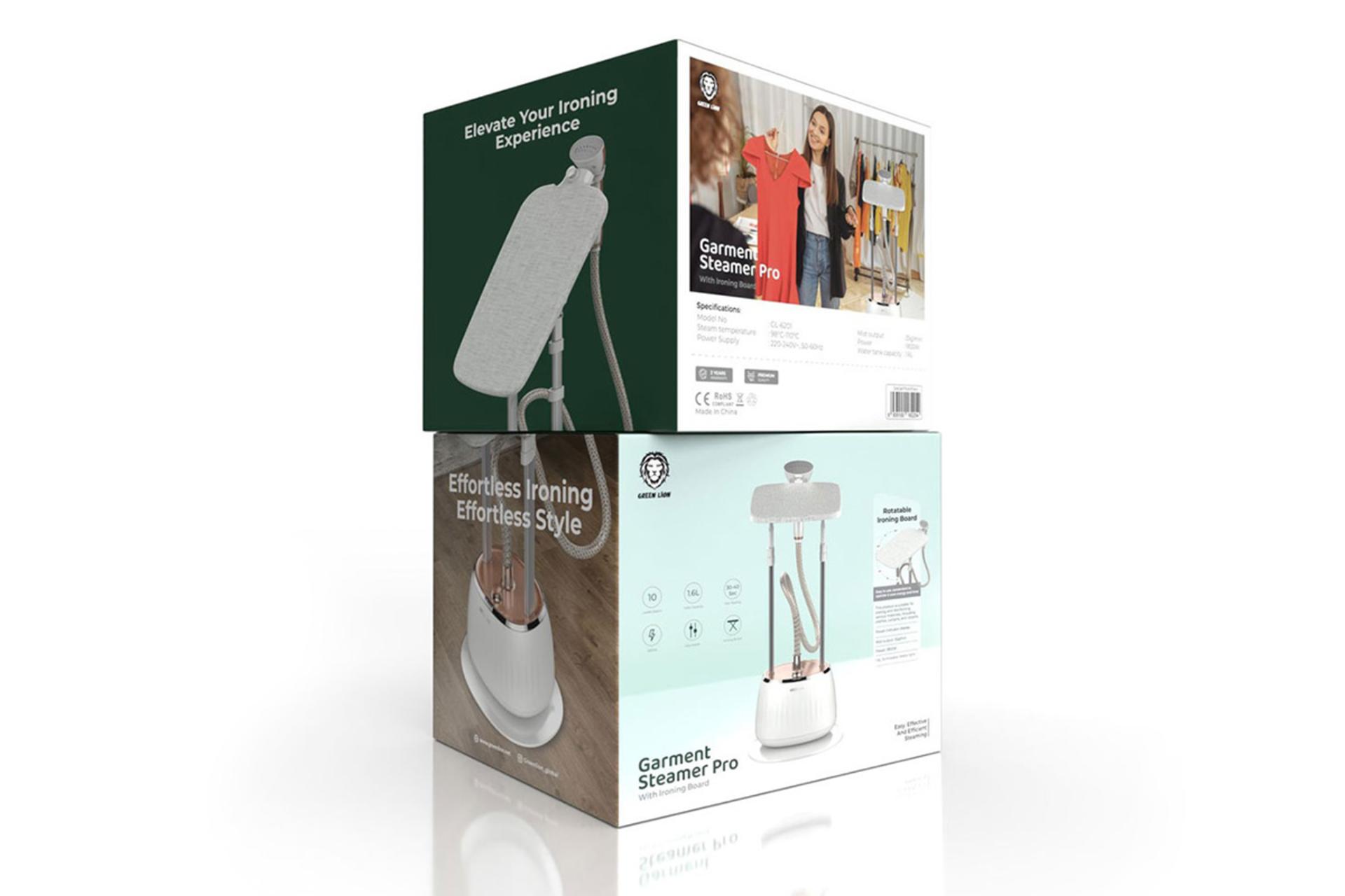 بخارگر گرین لاین Green Lion Garment Steamer Pro جعبه و بسته بندی