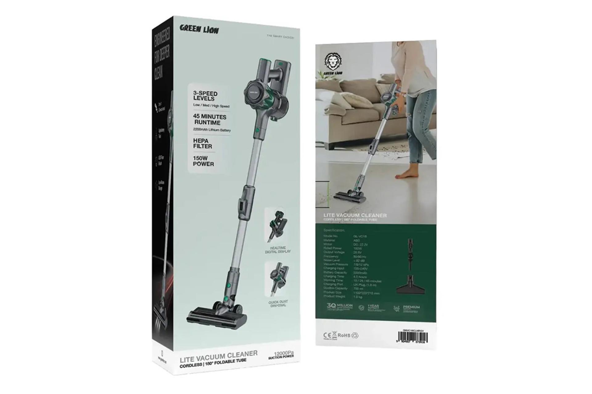 جارو شارژی گرین لاین Green Lion Lite Cordless Vacuum Cleaner بسته بندی