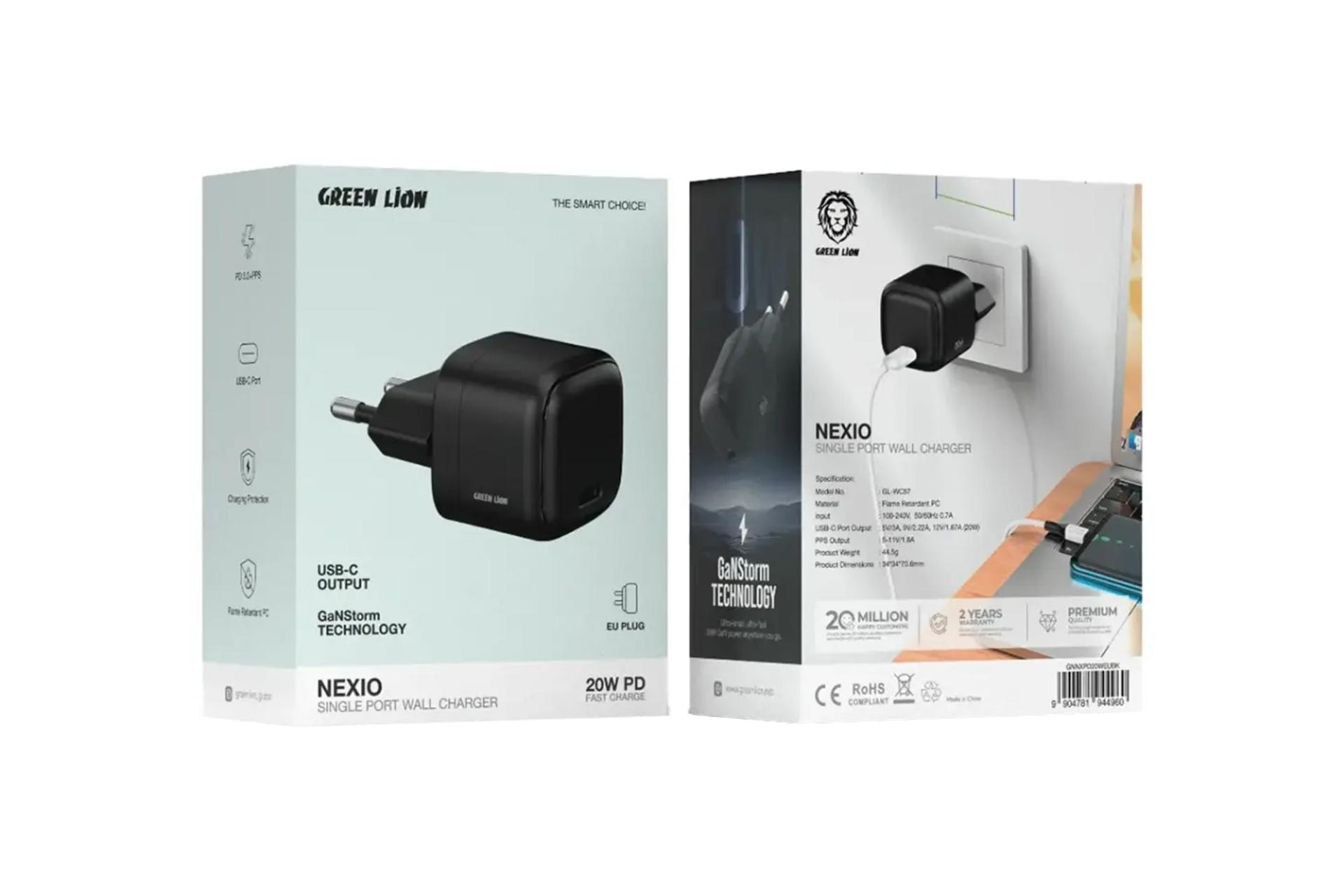 جعبه شارژر گرین لاین Green Lion Nexio Single Port 20W