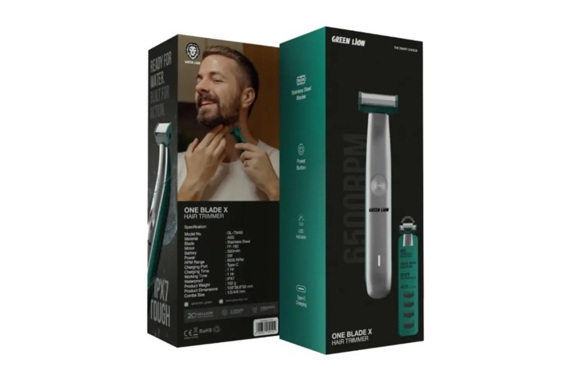 ماشین اصلاح گرین لاین Green Lion One Blade X Hair Trimmer نمای بسته بندی