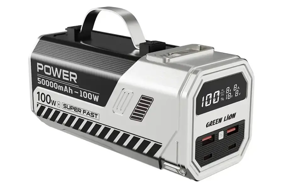 قدرت و توان پاور بانک گرین لیون Power Max 100W با ظرفیت 50000 میلی‌آمپر ساعت