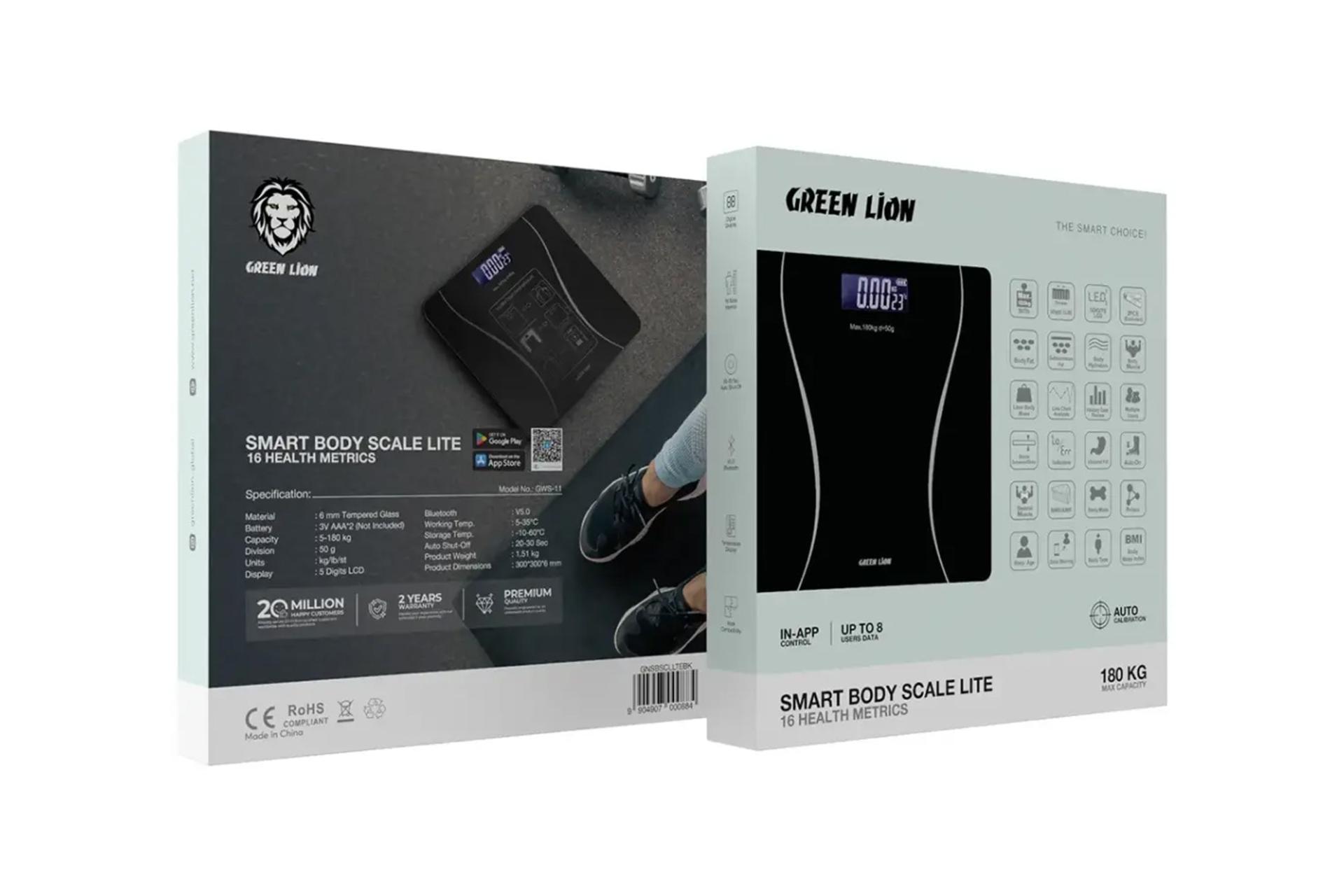 جعبه ترازوی وزن کشی گرین لاین Green Lion Smart Body Scale Lite