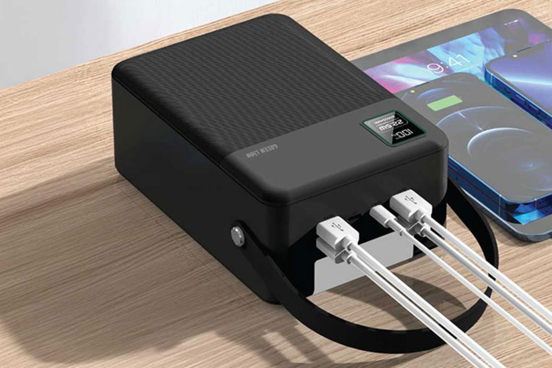 نمای کناری پاور بانک گرین لیون Green Lion Thunder 80 80000mAh