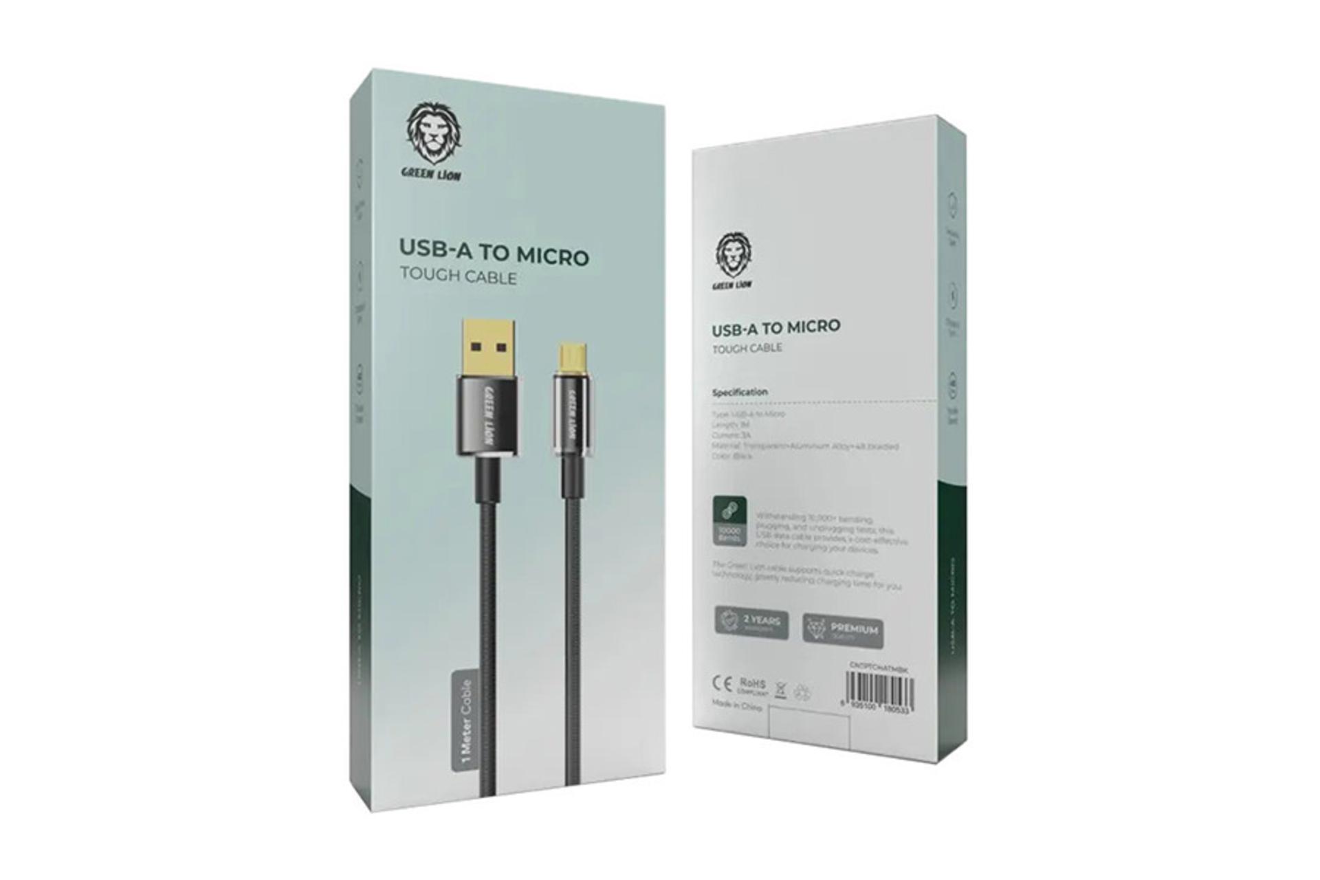 کابل شارژ گرین لاین Green Lion Tough نمای بسته بندی