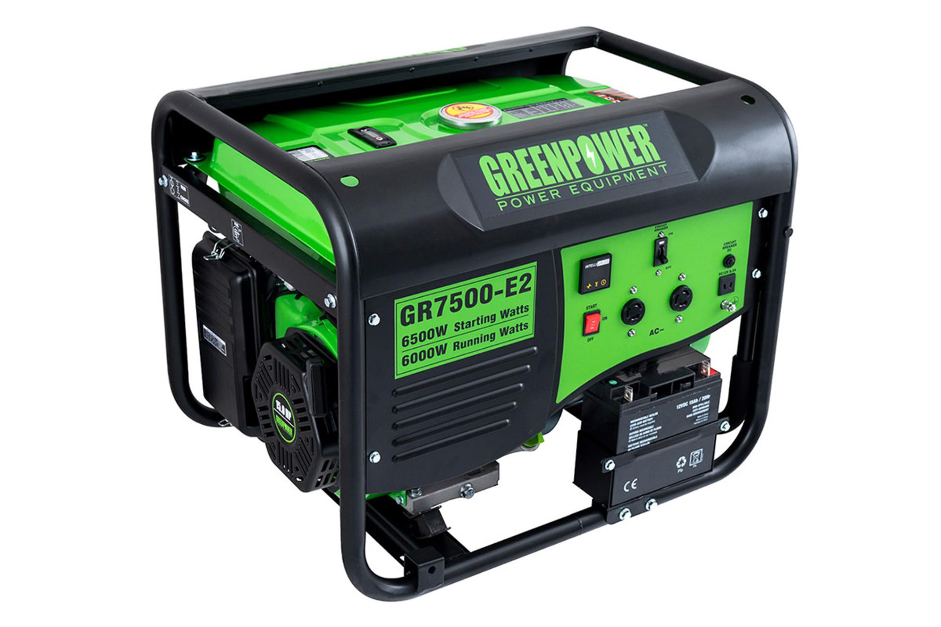 موتور برق گرین پاور Green Power GR7500-E2 نمای جلو و جانبی