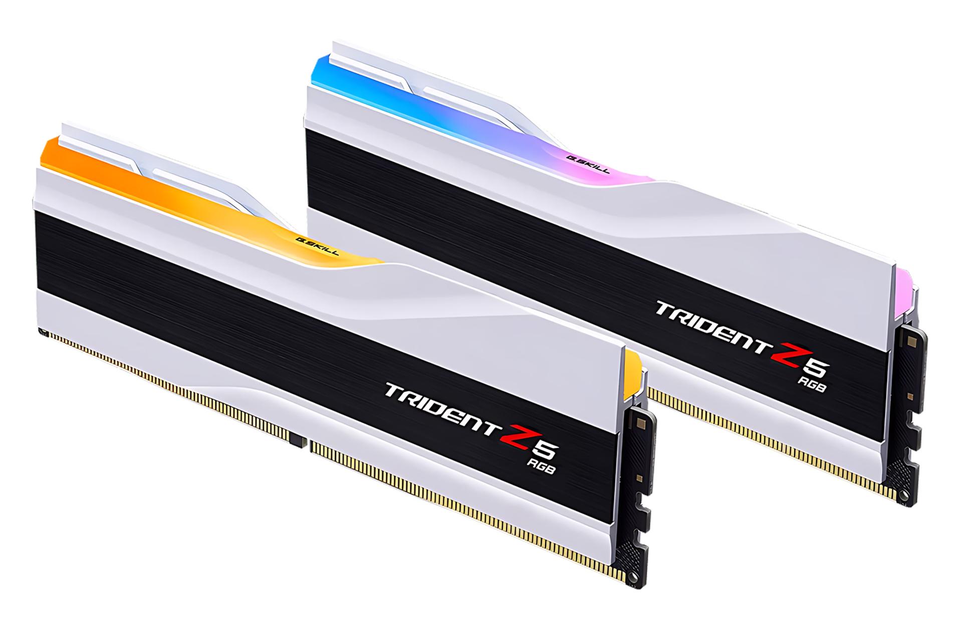 نمای کناری رنگ سفید رم جی اسکیل G.Skill Trident Z5 RGB 64GB (2x32) DDR5-6000 CL36