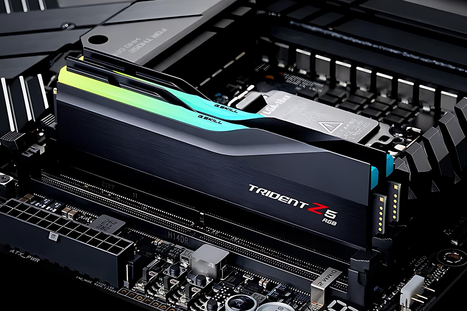 نمای درحال کار رم جی اسکیل G.Skill Trident Z5 RGB 32GB (2x16) DDR5-6800 CL34 1.40V