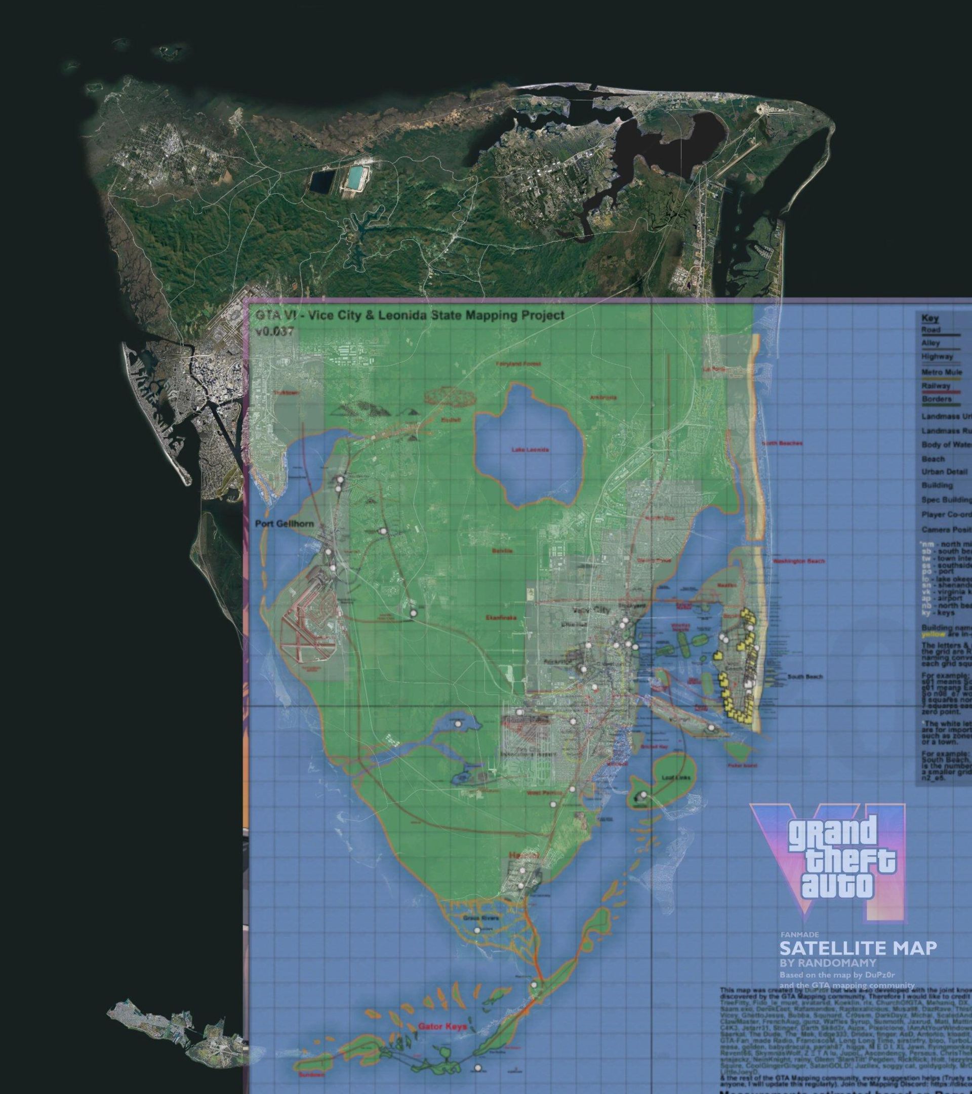 نقشه فاش شده از بازی GTA 6