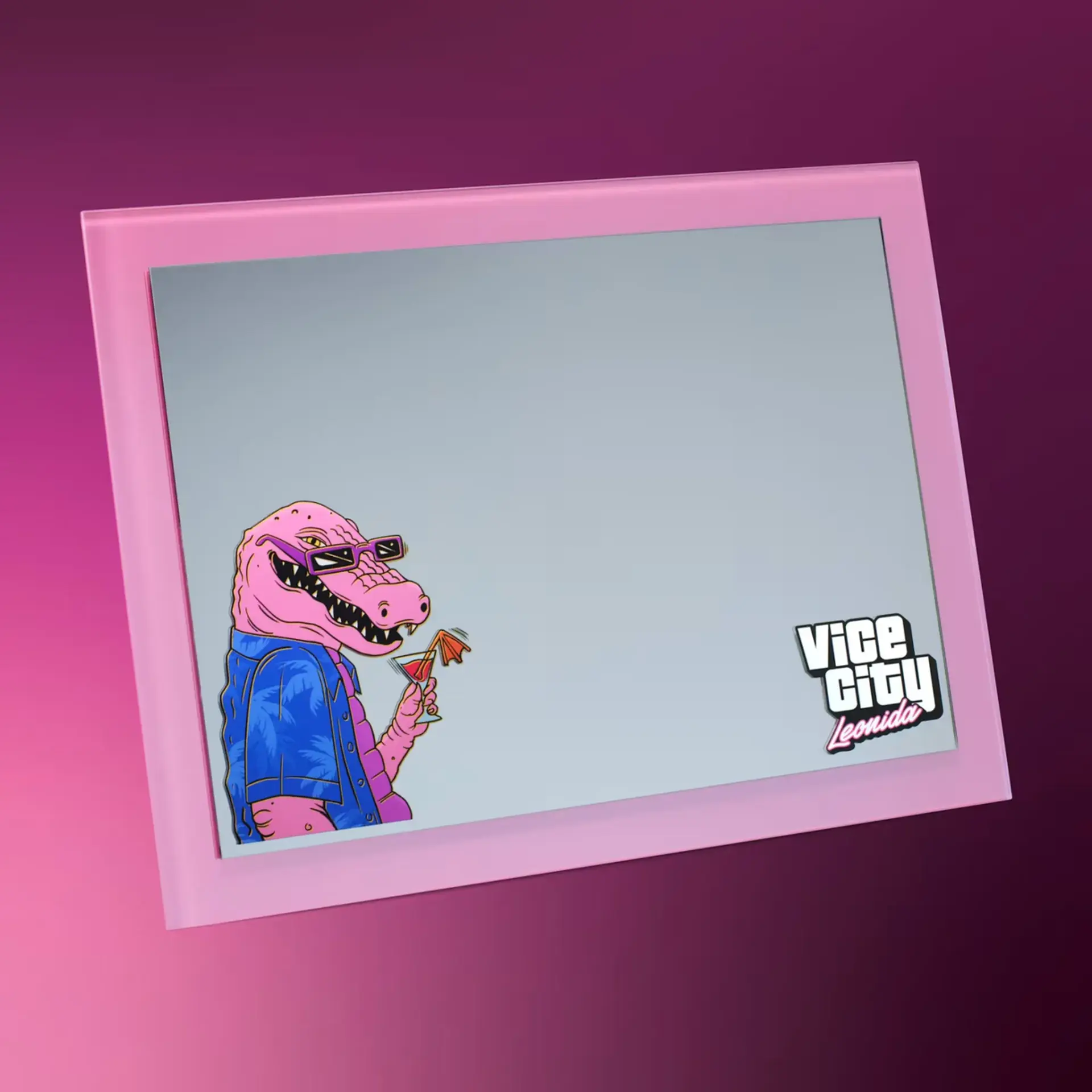 طرح گرافیکی تم Vice City (وایس سیتی) با شخصیت کروکودیل عینکدار